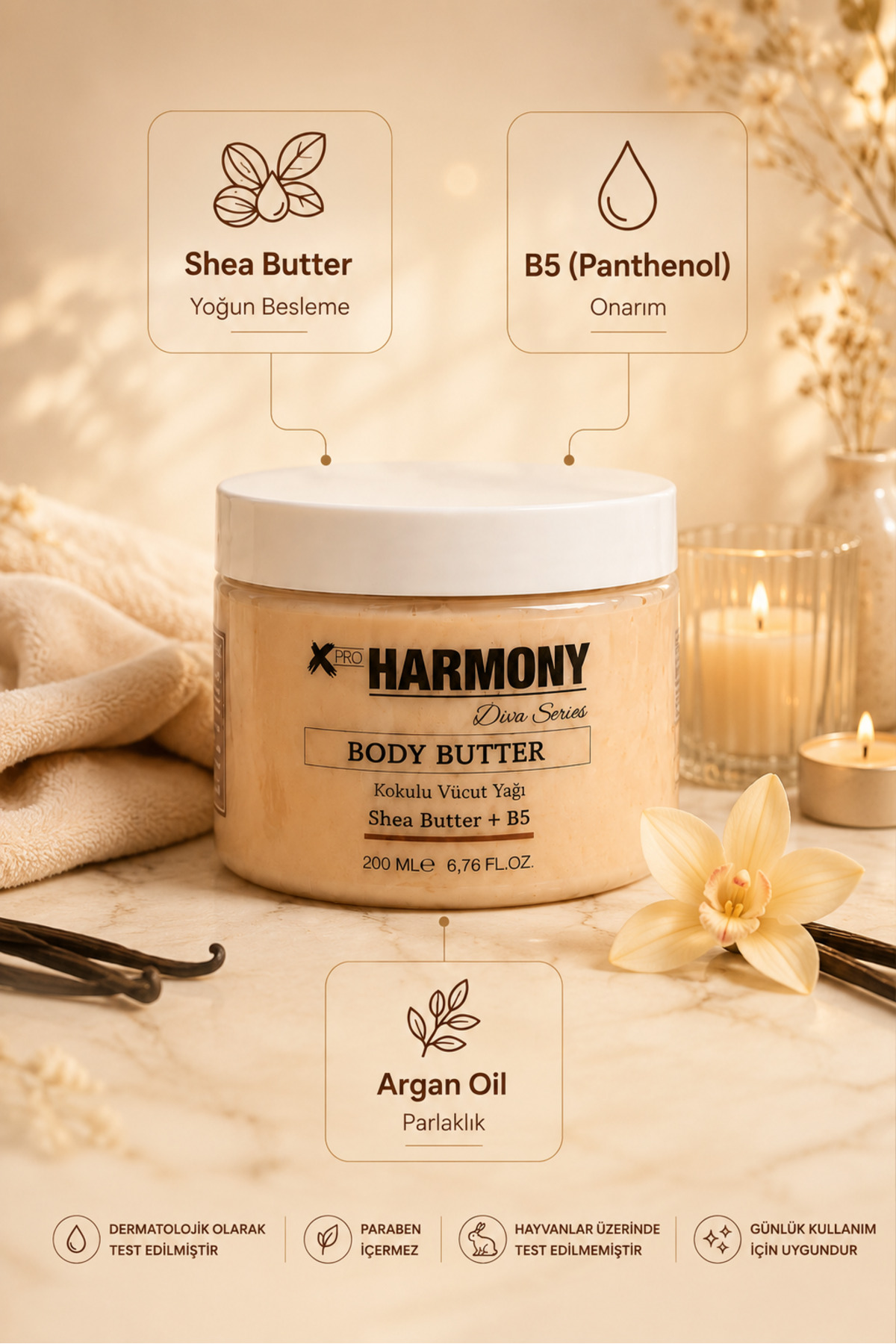 Vanilla Ritüeli 3’lü Vücut Bakım Seti 750 ml | Body Scrub + Body Lotion + Body Butter — PH-VRS-VAN-750 — تصویر 4 از 6