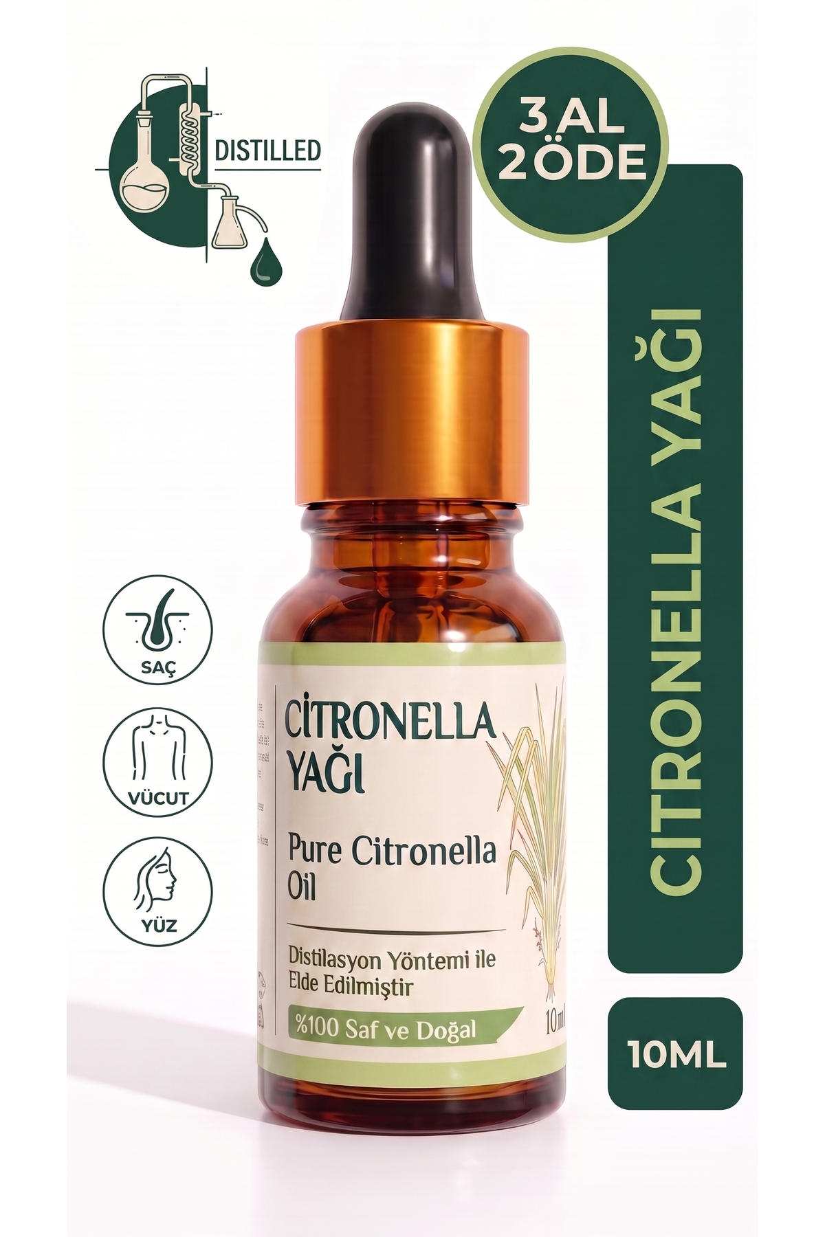 aktarloji Citronella Uçucu Yağı 10 ml / Limon Çimeni / %100 Saf Ve Doğal / Sitronella Oil — A1-Citronella-yag-10