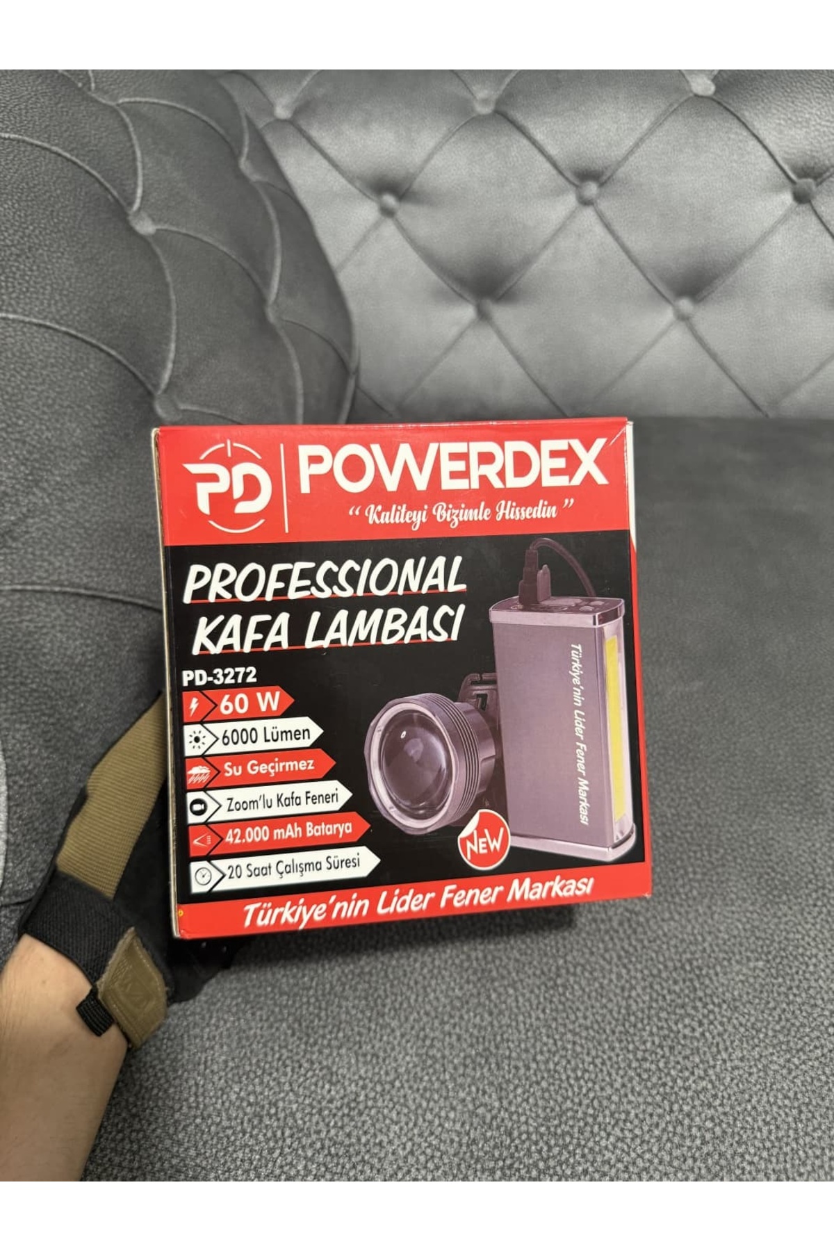 powerdex pd-3272 60w-6000 lümen 42.000 mah powerbank&kafa