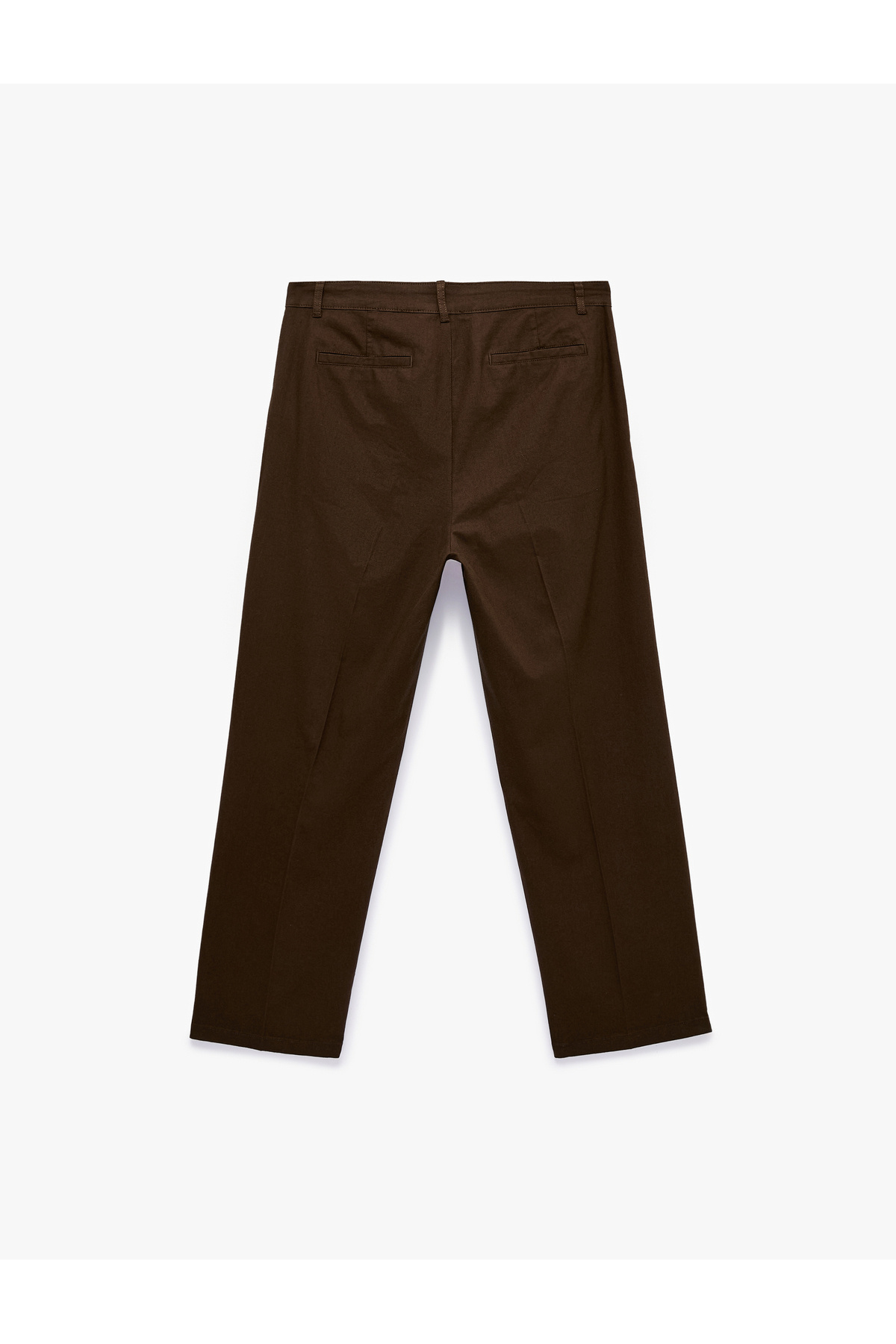 Regular Fit Cepli Pamuk Keten Karışımlı Pileli Pantolon — قهوه‌ای 6SAM40142NW — تصویر 2 از 3