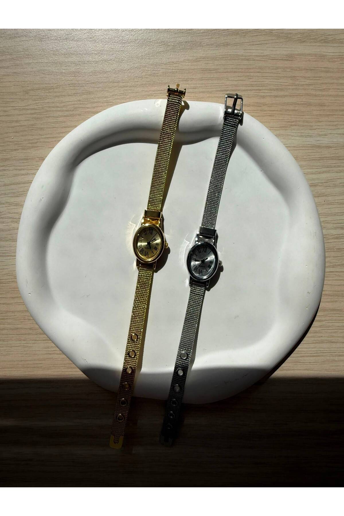rubsey Öztel Minimalist Hasır Kadın Kol Saati Gold Vintage görsel 2