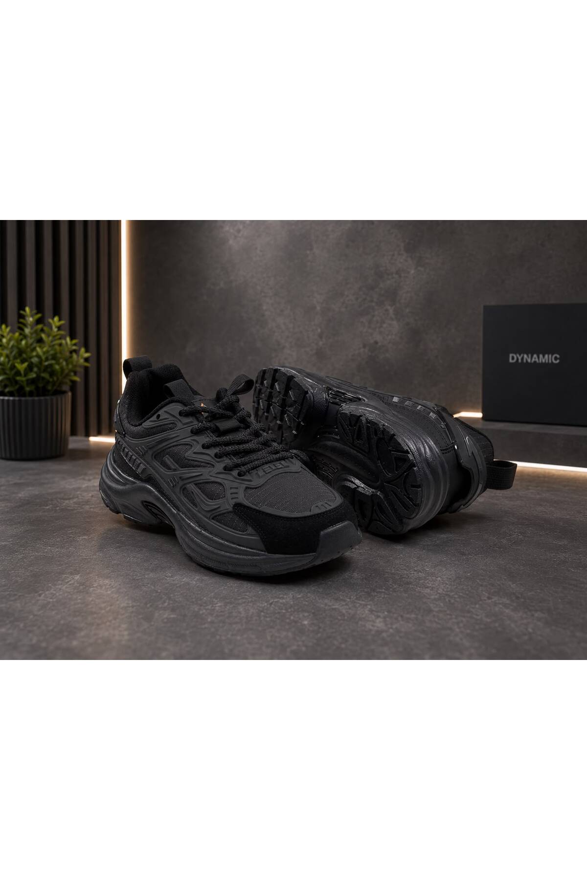 کفش کتانی مردانه بنددار زیره BLACK Memory Foam — خاکستری 265-M — تصویر 3 از 3