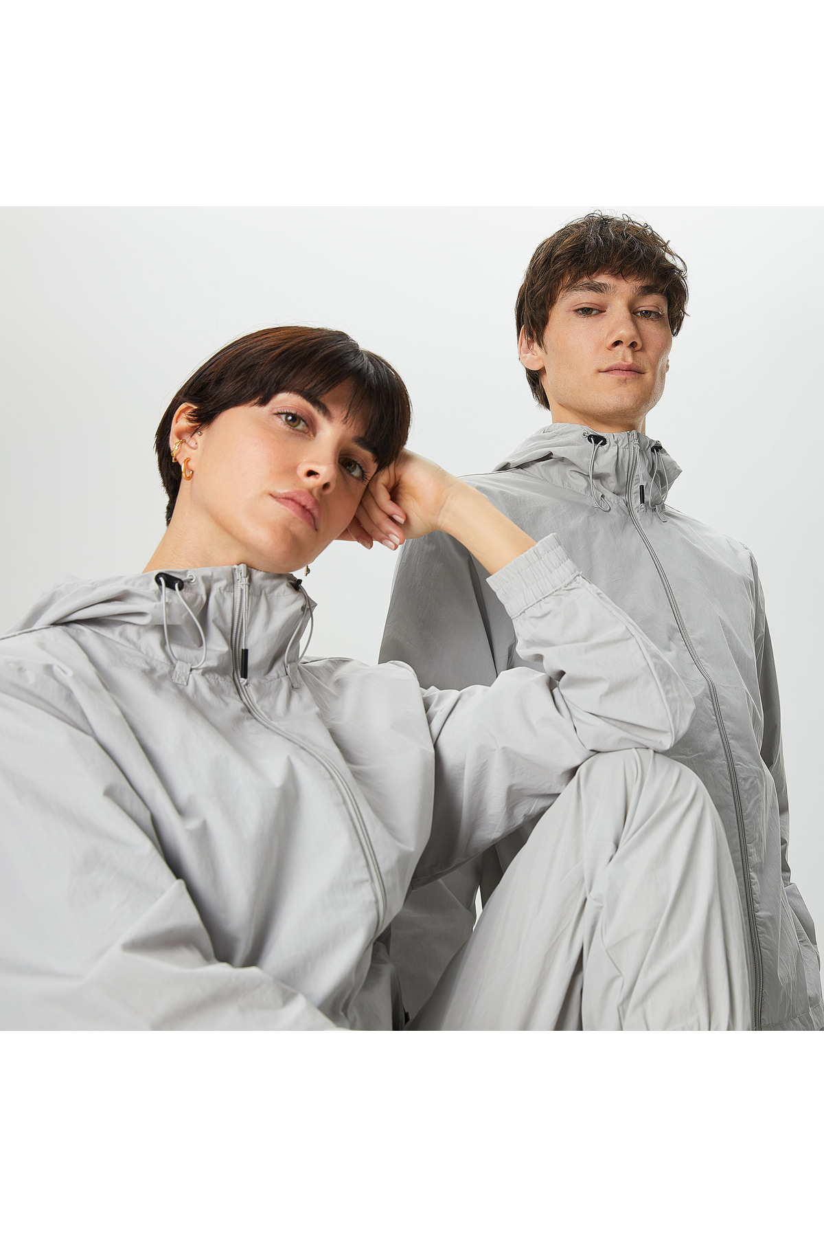 Juba Unisex Gri Yağmurluk — خاکستری 18080 — تصویر 4 از 4