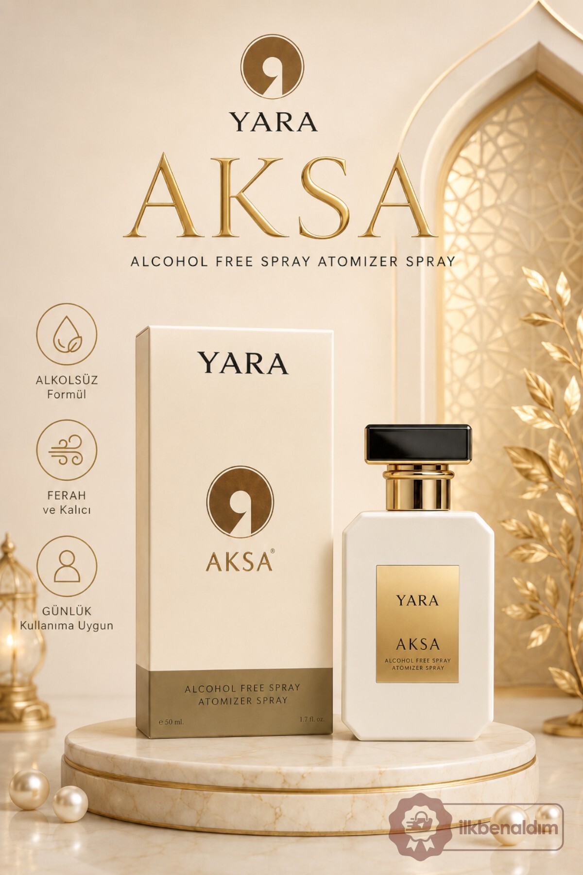 İlkbenaldim Yara 50 ml Alkolsüz Parfüm Spreyi – Kalıcı ve Ferah