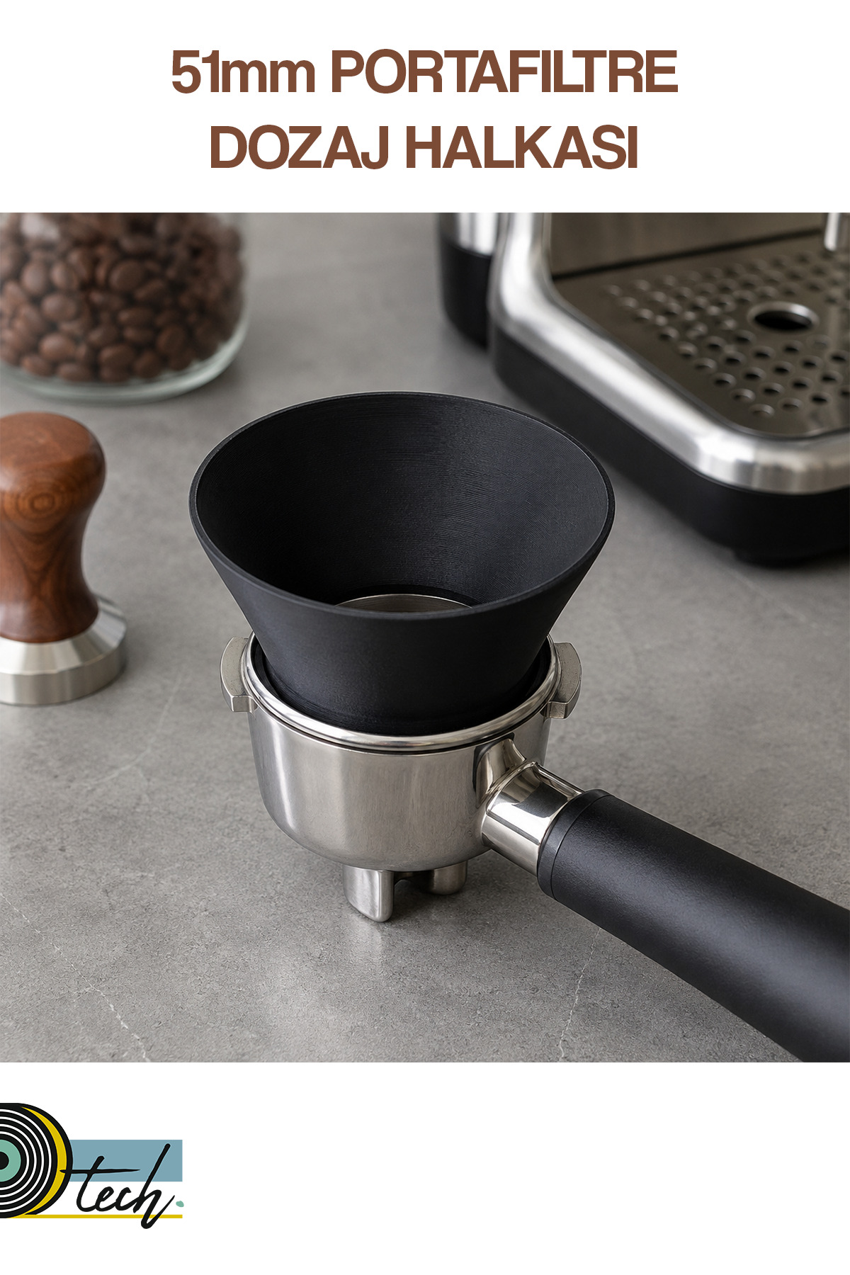 Dtech 51mm Espresso Dosing Funnel Kahve Dozaj Halkası Portafiltre