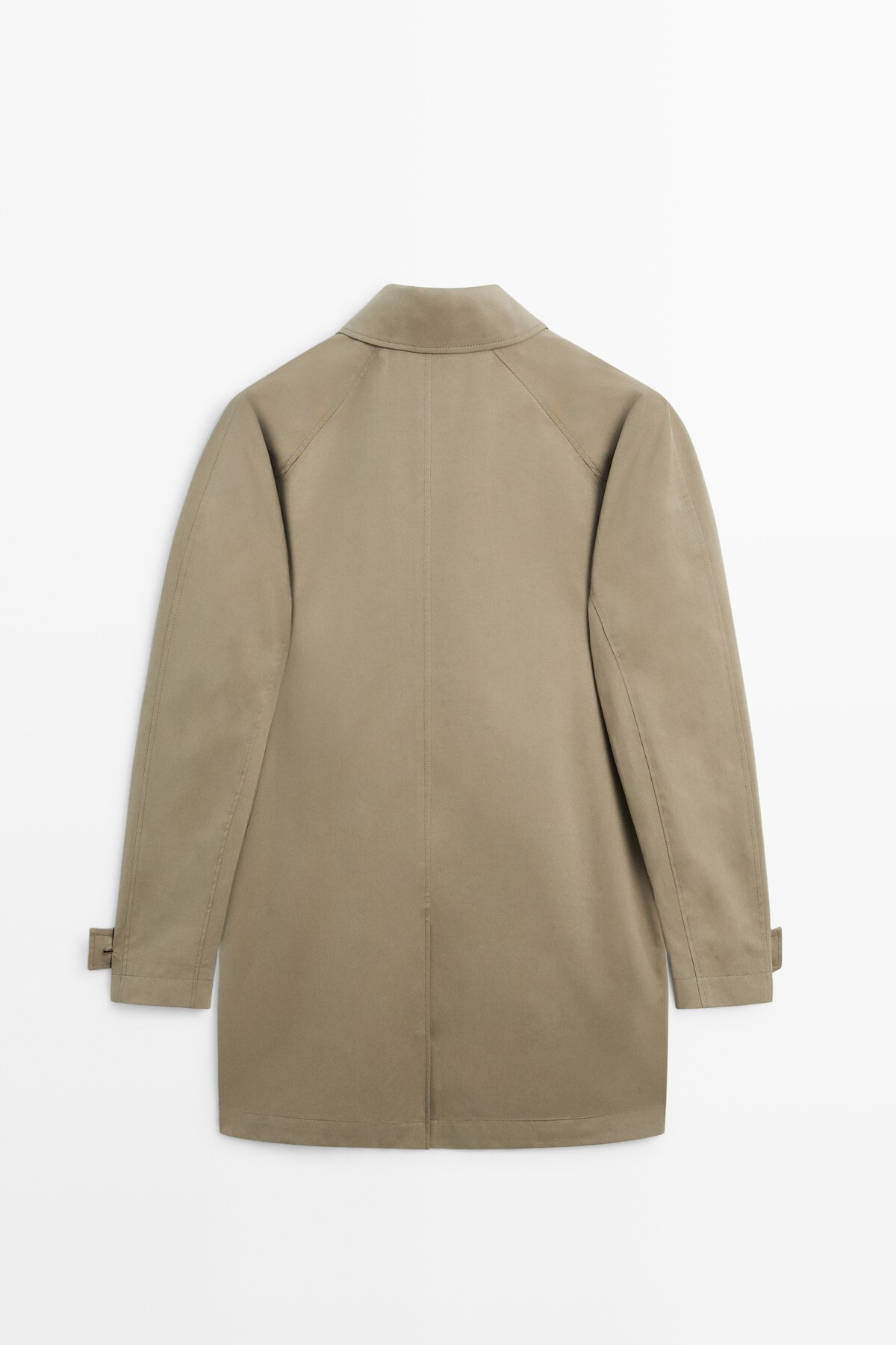 Massimo Dutti %100 pamuklu oversize uzun trençkot görsel 8