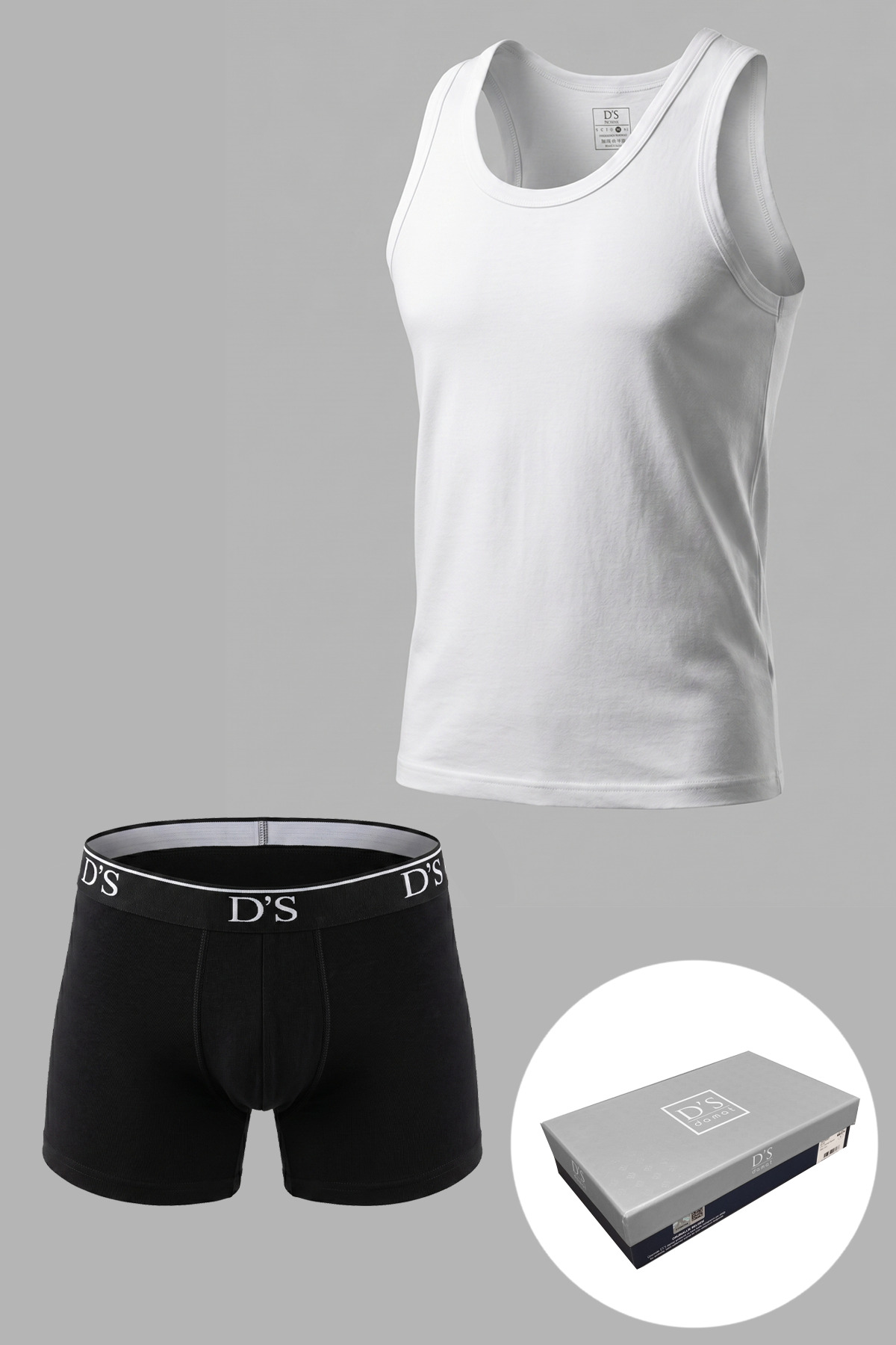 D'S Damat Özel Kutulu Çeyizlik Damat Bohçası Seti - Triko Robdöşambr, Pijama Takımı, Atlet-Boxer Set görsel 3