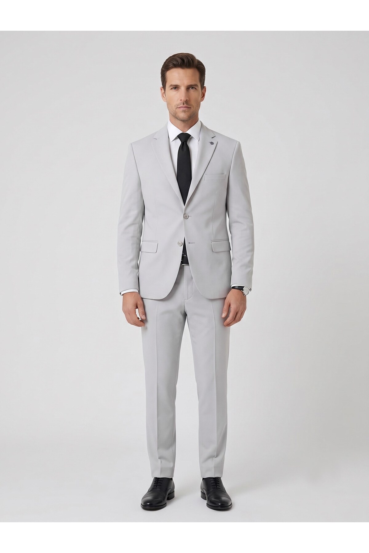 Plus Scorpion Men's Classic 2-Piece Suit 2 Buttons Slim Fit Stretch Fabric Double Slits 7 Drop