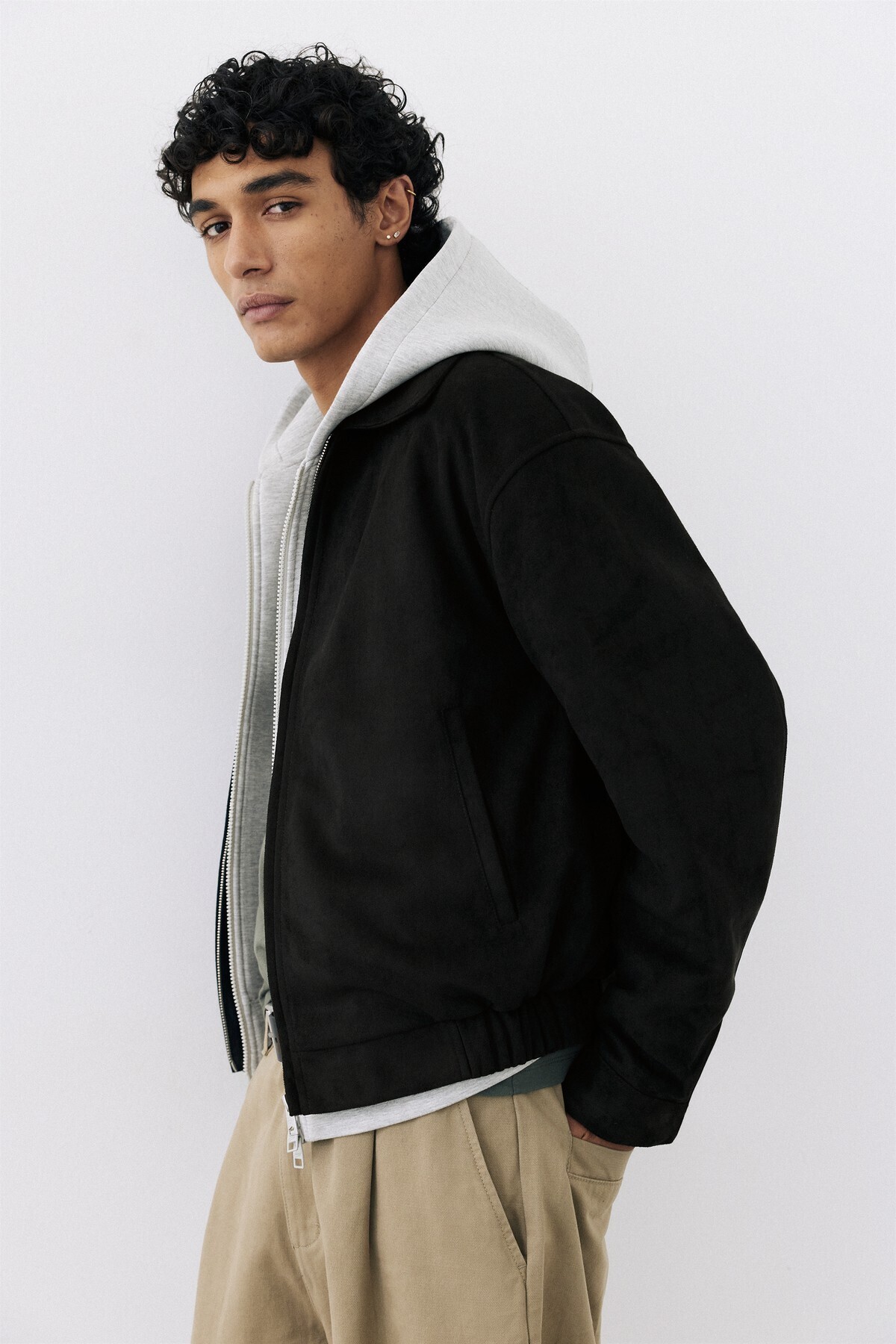 Pull & Bear Suni süet ceket görsel 5