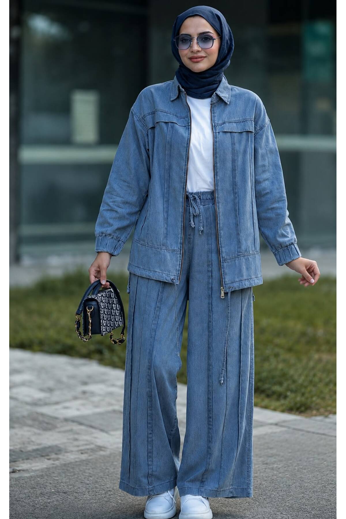 ZUHAL YILDIZ COLLECTION Kadın Tesettür %100 Pamuk Tensel Denim