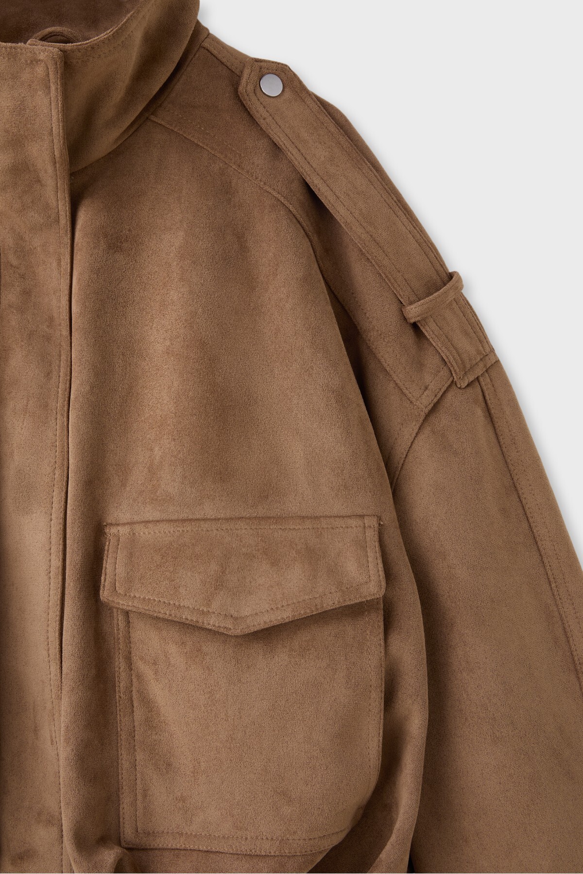 Stradivarius Oversize suni süet ceket görsel 8