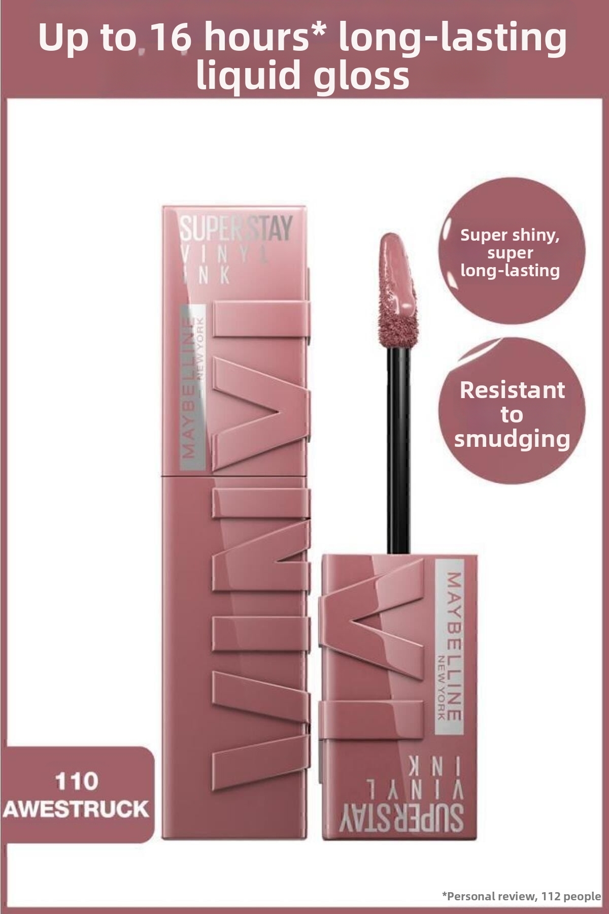 Maybelline New York Awestruck Super Stay Vinyl Ink - Lipstick 110 Model Liquid