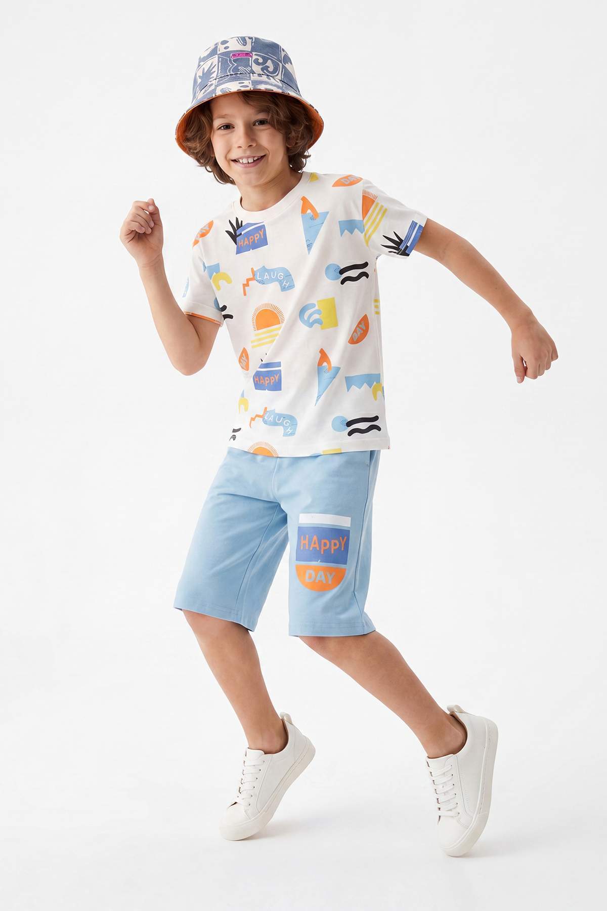 Trendyolmilla Kids Mavi Baskılı Örme Alt - Üst Takım TKDSS26AU00108