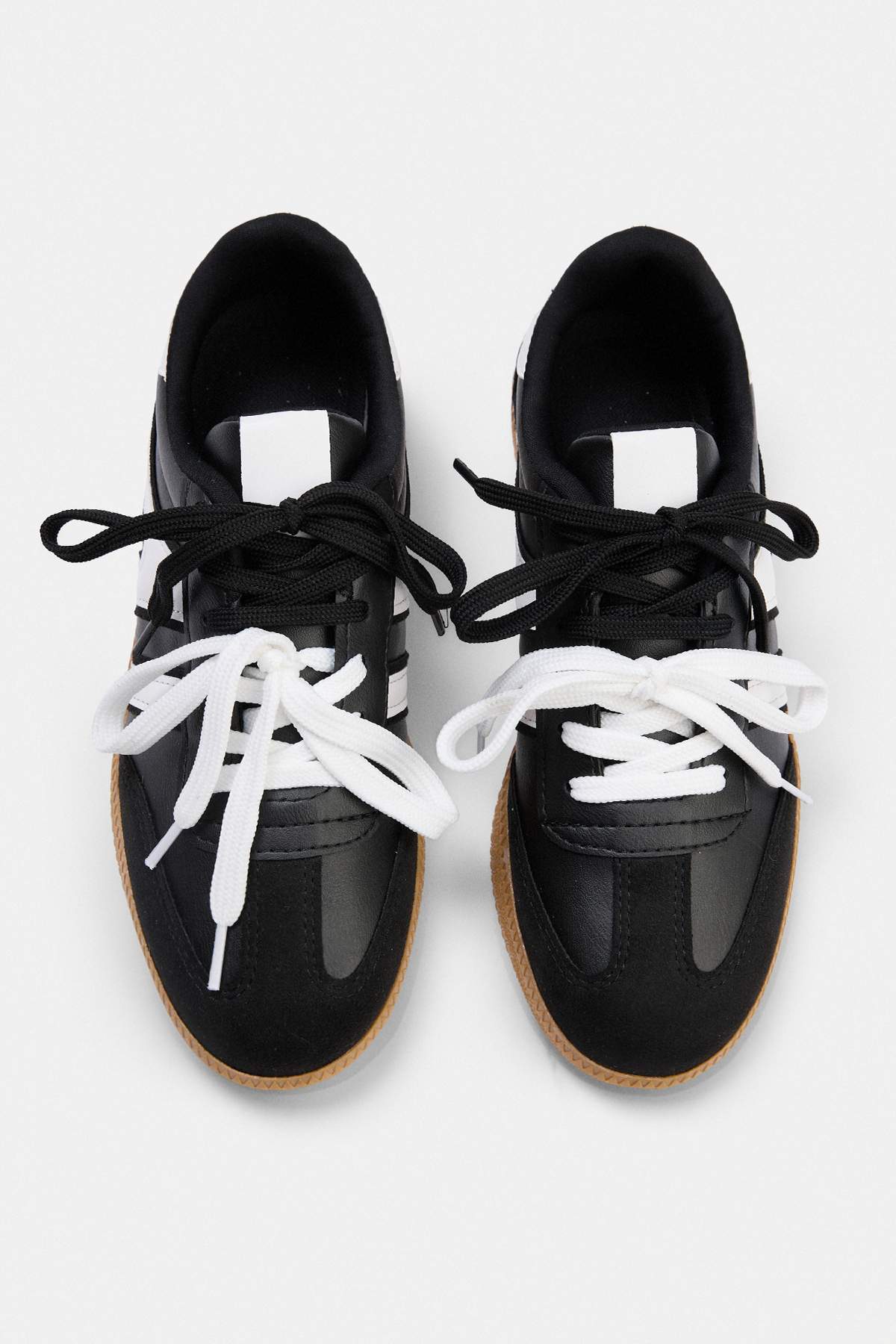 Trendyol Shoes Black Two-Lace Dual-Use Women's Retro Sneakers