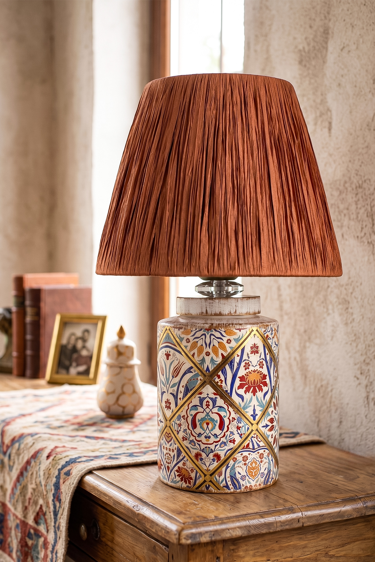 Arme Patterned Handmade Ceramic Lampshade Brown