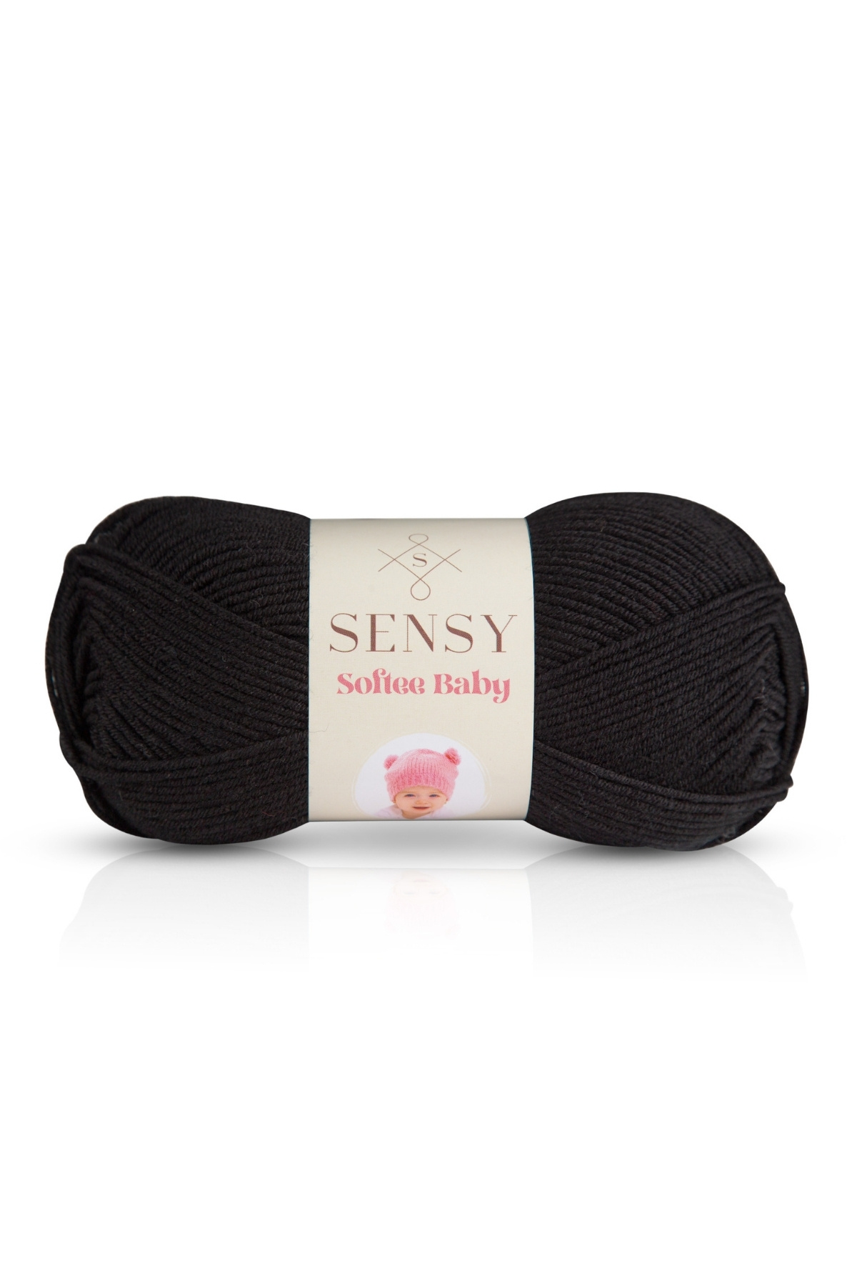 Premium Softee Baby Hand Knitting Drawstring Baby Rope Cardigan Sweater Vest Rope Scarf Beanie Bootees Baby Rope Black