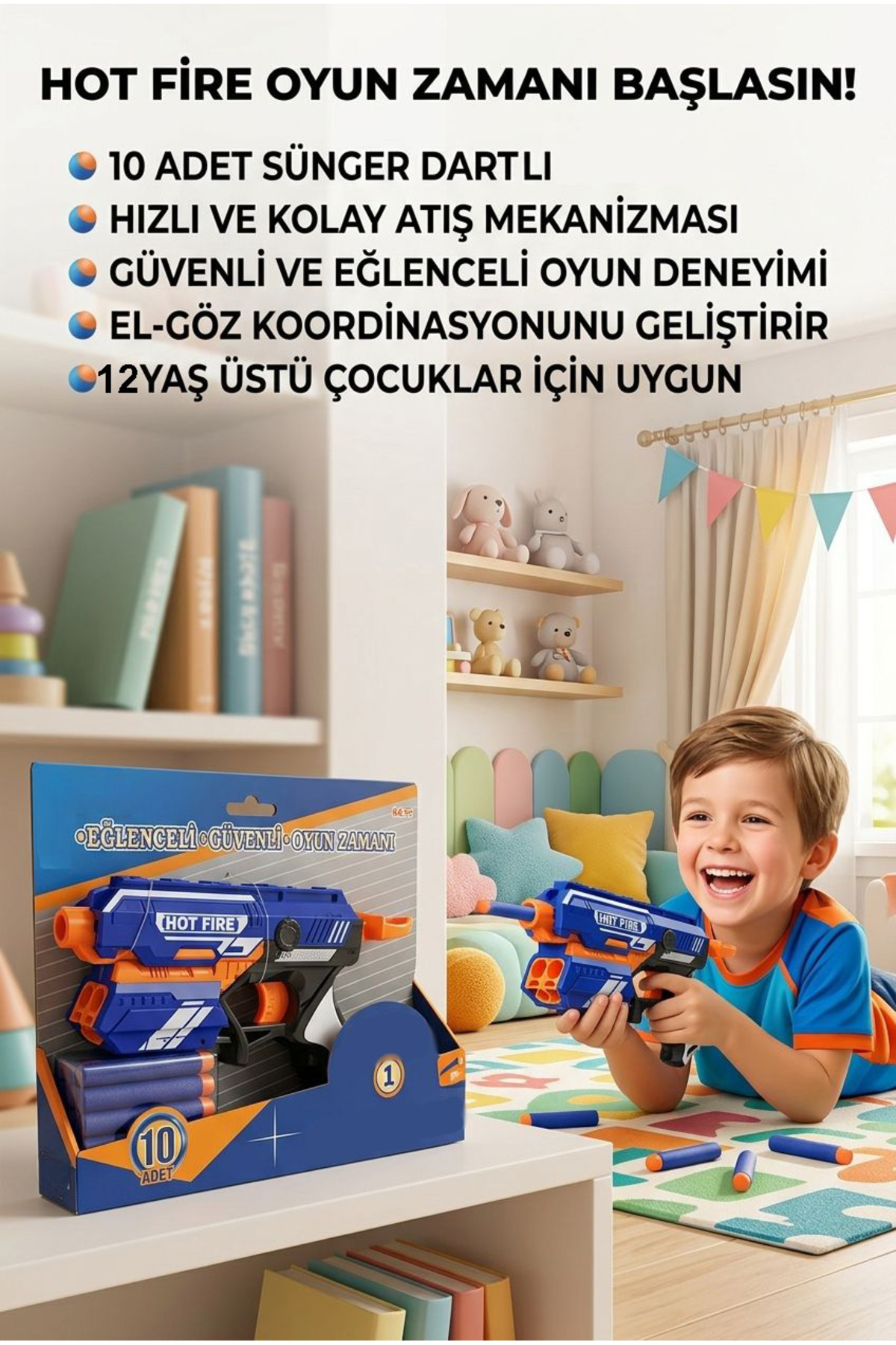 Tıfıl Toys Hızlı Atış Mekanizmalı Dart Fırlatıcı 10 Adet Yumuşak