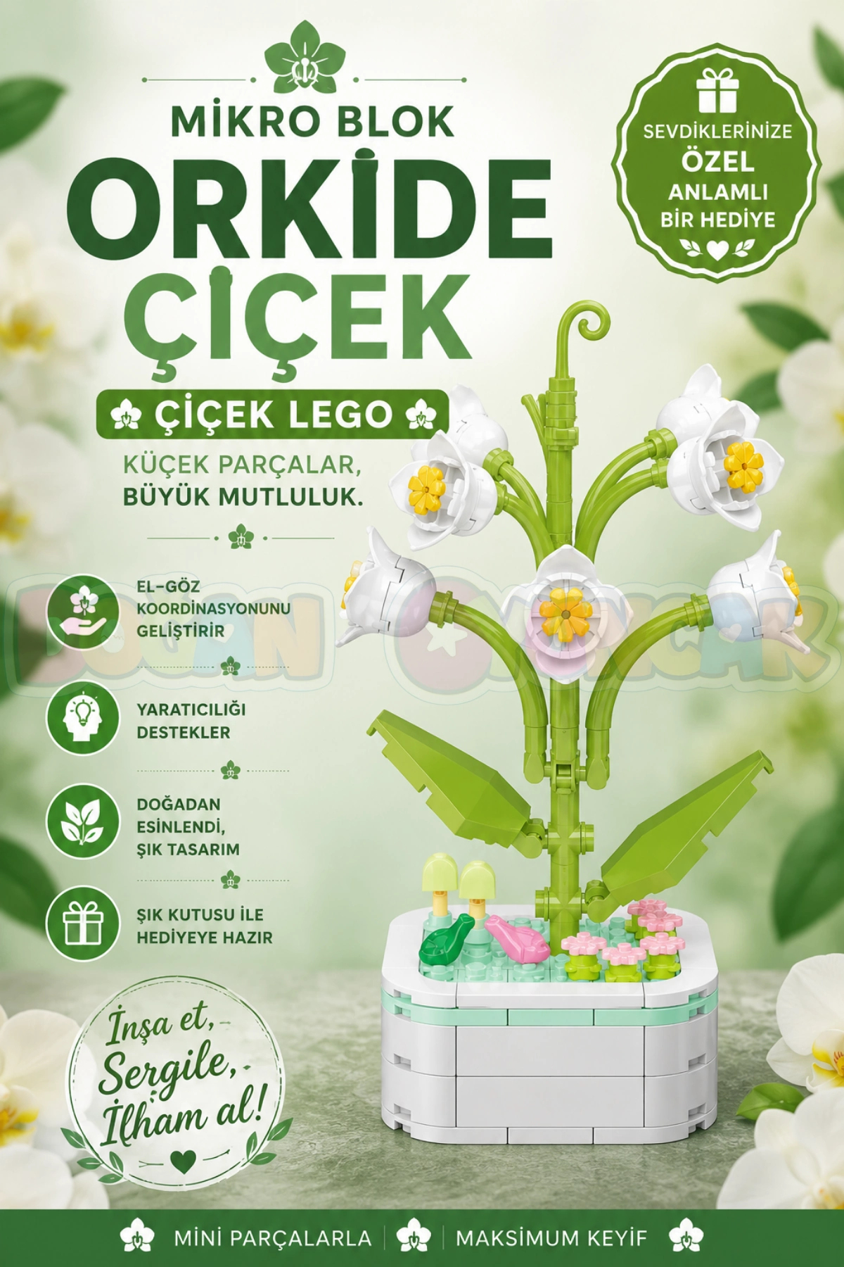 Doğan Oyuncak Dünyası Mikro Blok Orkide Çiçek Lego - Lego Setleri