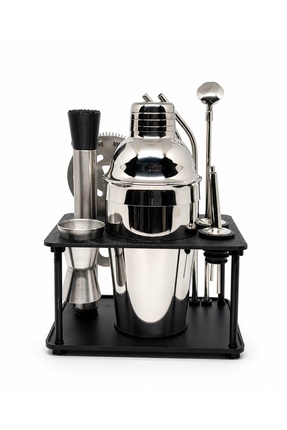 Bar Boss 10 Parça Süper Avantajlı Paket Pipetli Kokteyl Hazırlama Seti Stand ...