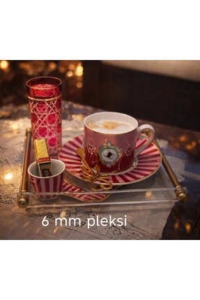 innossa pleksi dekorasyon 6 mm Mat gold kaplama tek kişilik sunum tepsi