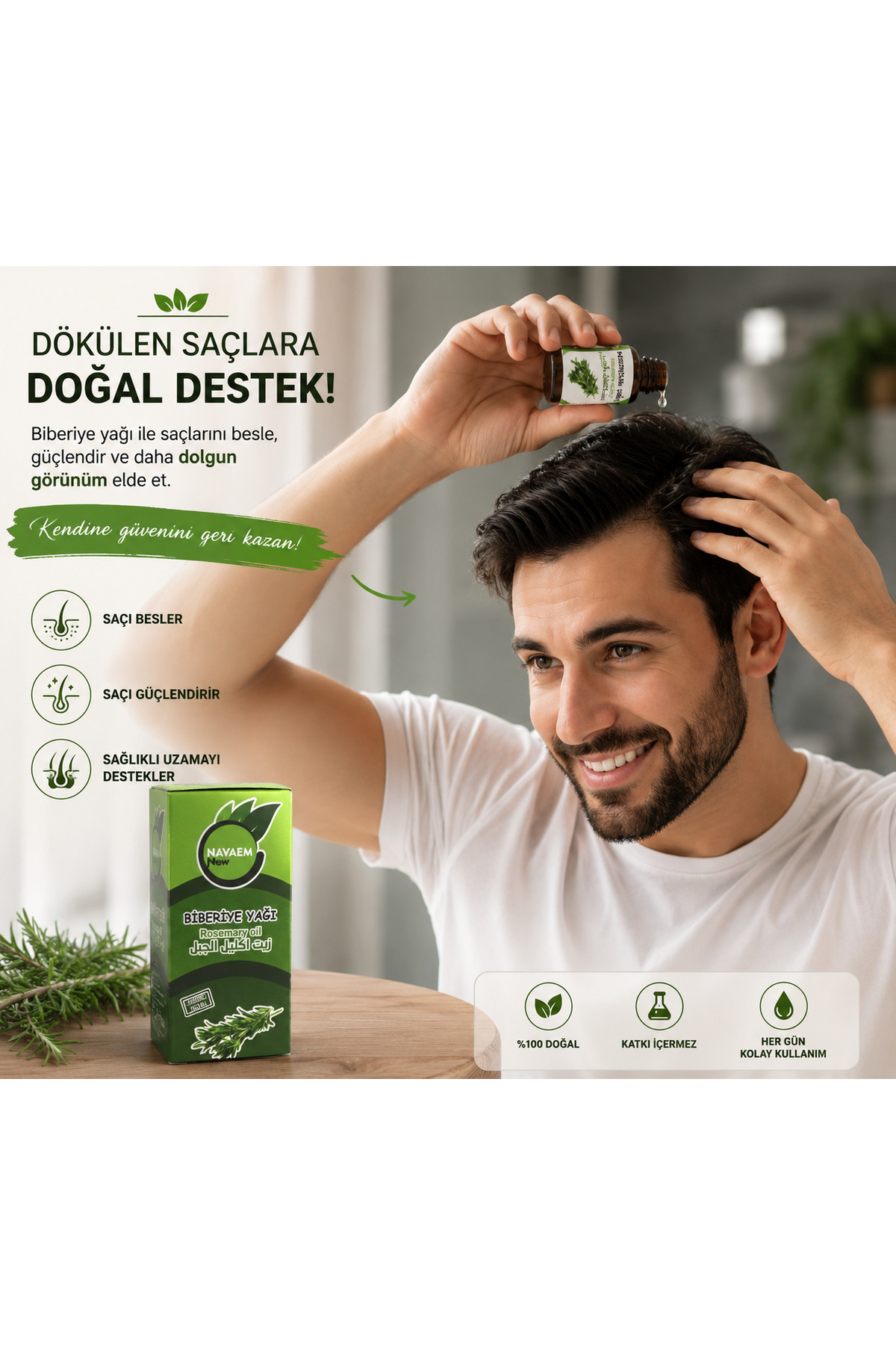 %100 dogal 20 ml Biberiye Yağı Saç Dökülmesine Karşı Doğal Çözüm — TYC8638CF148B3141A7D42B00 — تصویر 2 از 5
