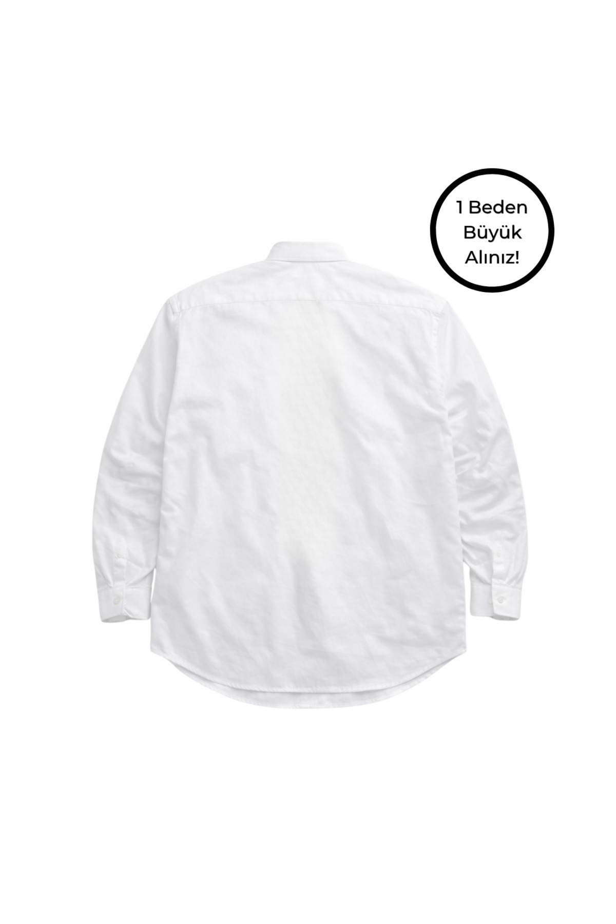 BattalModa Erkek Büyük Beden Beyaz Uzun Kollu Gömlek 3XL-4XL-5XL-6XL-7XL-8XL görsel 5