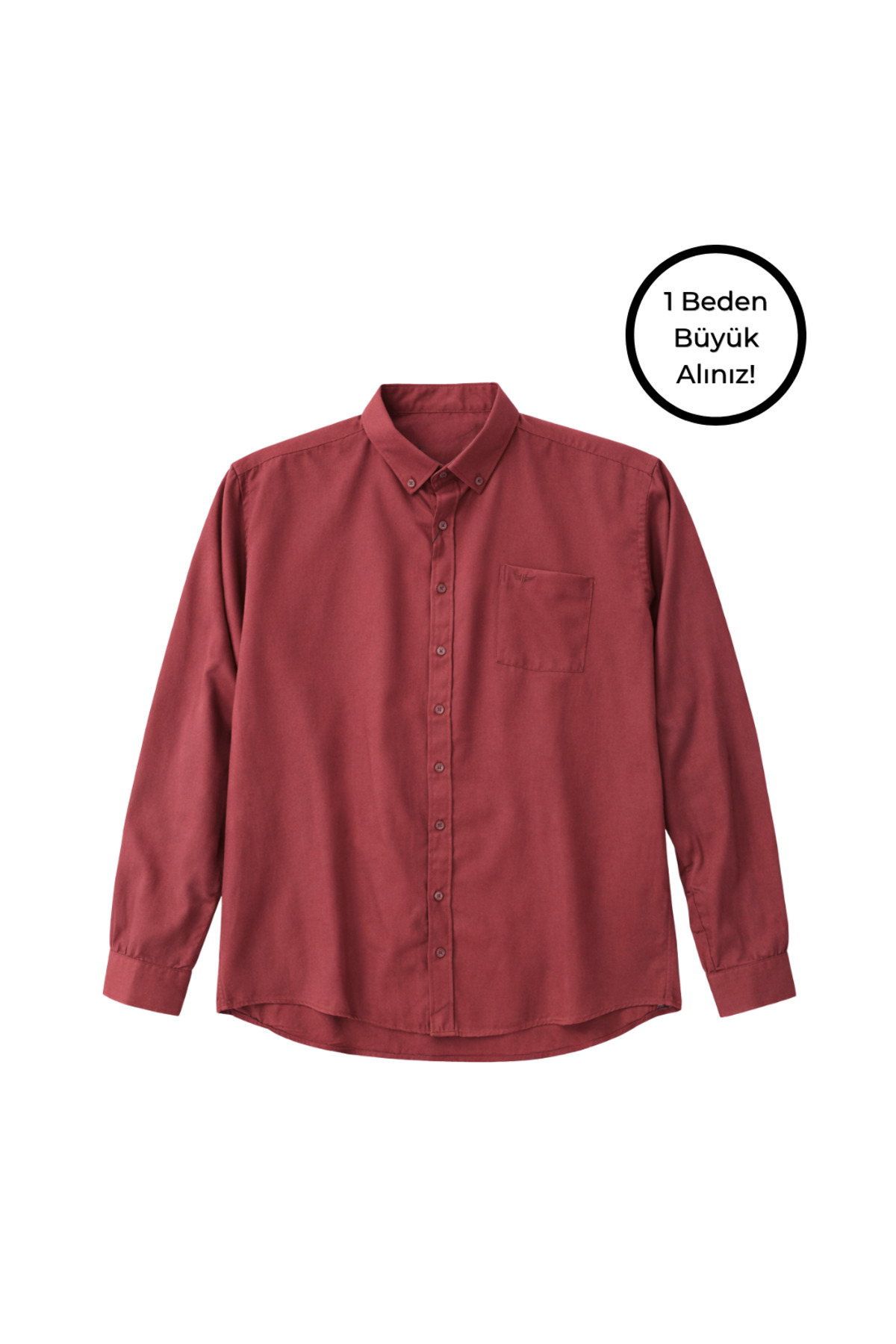 BattalModa Erkek Büyük Beden Bordo Uzun Kollu Gömlek 3XL-4XL-5XL-6XL görsel 4