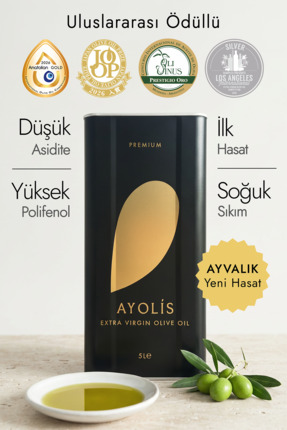 Ayolis Premium Gurme Ayvalık 5 Lt Yüksek Polifenollü Erken Hasat Soğuk Sıkım ...