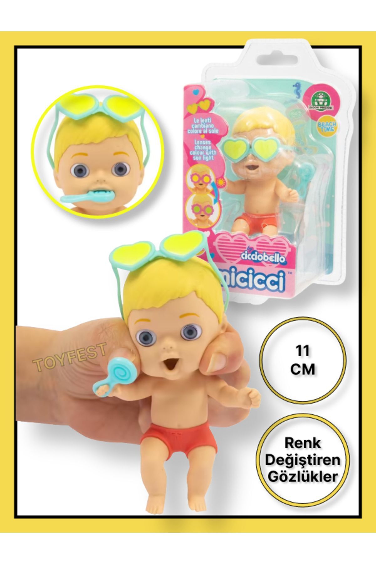 TOYFEST Cicciobello Amicicci Plaj Zamanı Erkek Bebek Renk