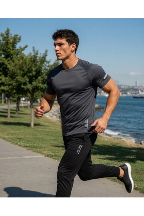 B&H COLLECTİON Erkek Oval Etek Hızlı Kuruma Özellikli Atletik Teknik Spor T-s...