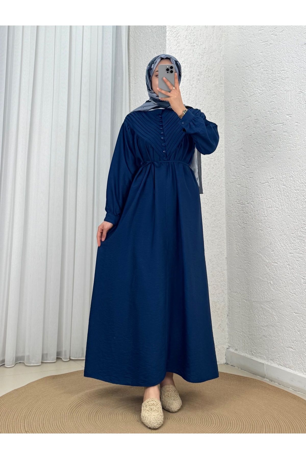 Moonlight Ribbed Modal Dress-NA2407 Navy