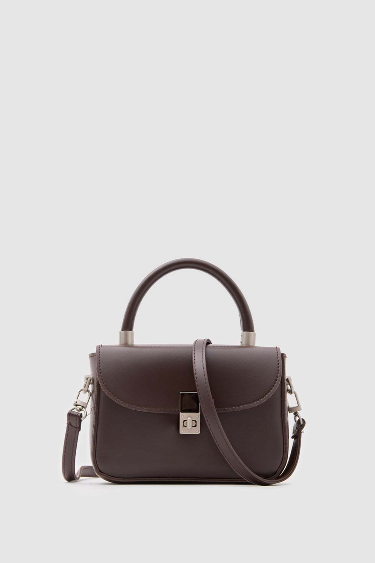 Shule Bags Cobble Small Çapraz Çanta Kahve görsel 3