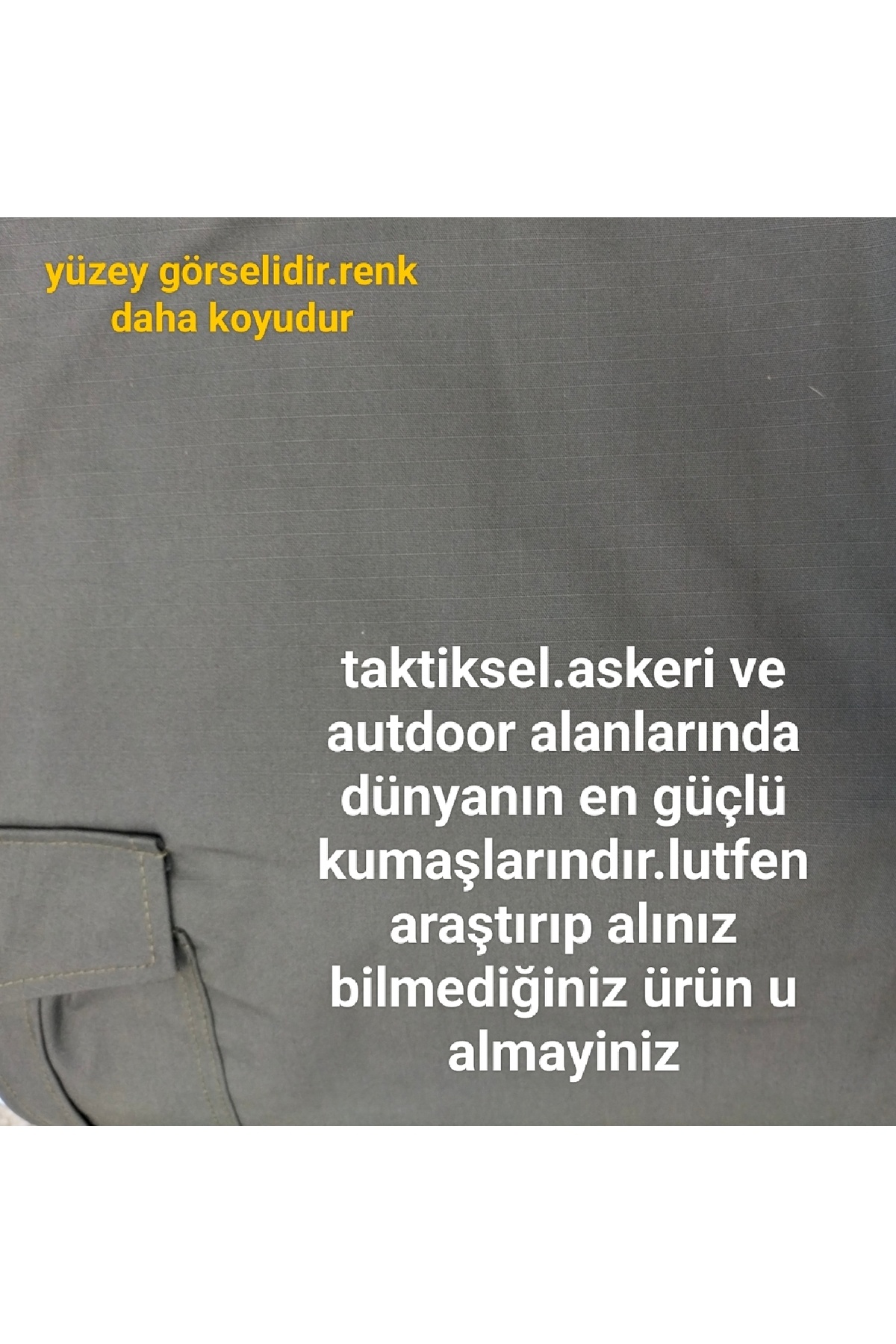 BeyzDenim Koyu Haki Likralı Kargo Taktikal Buyuk Beden Ripsstop Pantolon görsel 2