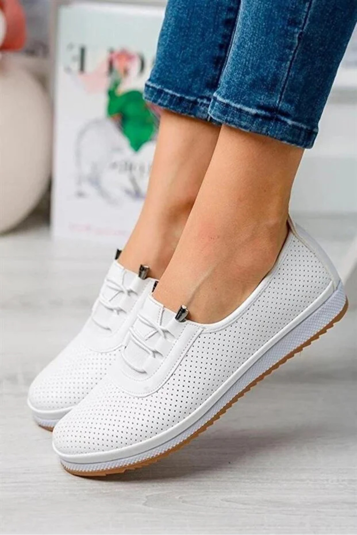 ASL SHOES STORE Ortopedik Tabanlı Günlük Cilt Kadın Babet Ayakkabısıı görsel 3