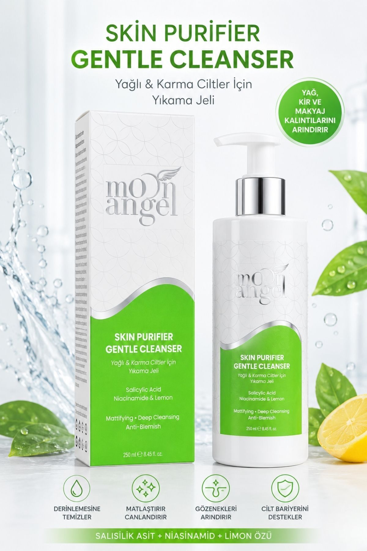 Skın Purıfıer Yüz Yıkama Jeli 250 ml Yağlı ve Karma Ciltler İçin Temizleyici Yüz Yıkama Jeli (Salicylic Acid + Niacinamide ) — görsel 3 · 8685218400440