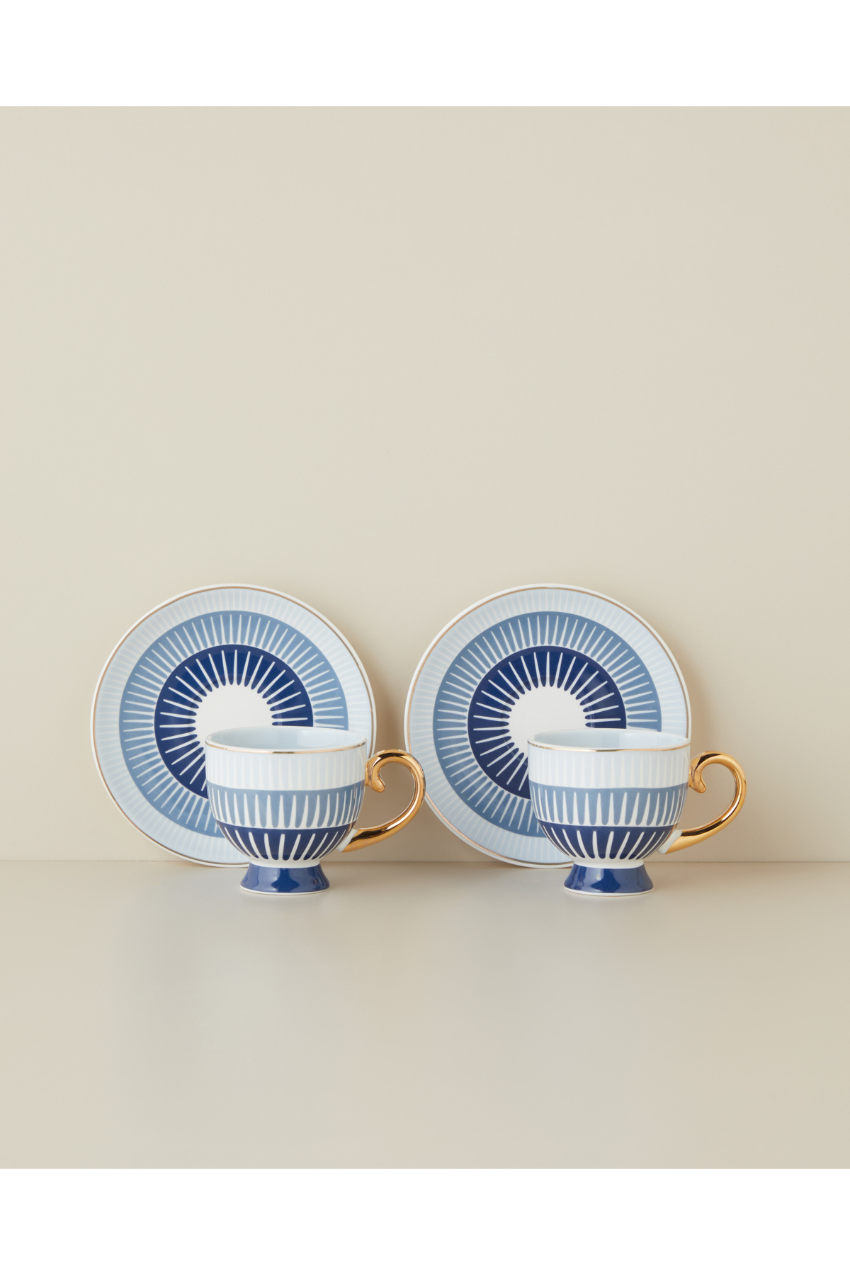 Marivella New Bone China 4 Parça 2 Kişilik Kahve Fincan Takımı 100 ml Mavi