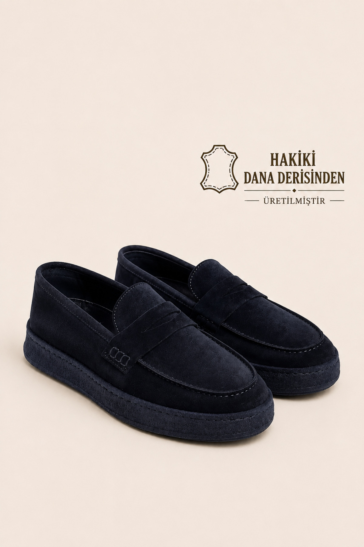 VARNAS Erkek Kahverengi Süet Loafer Hakiki Dana Derisi İç Dış Deri Kauçuk Taban Günlük Casual Ayakkabı, Ve