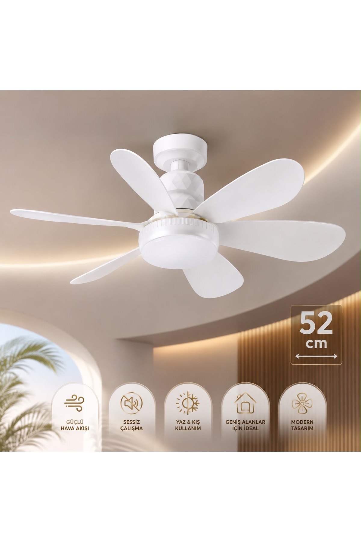Cata CT-1154 62W Lodos Fan Led Kumandalı Işıklı Tavan Vantilatörü