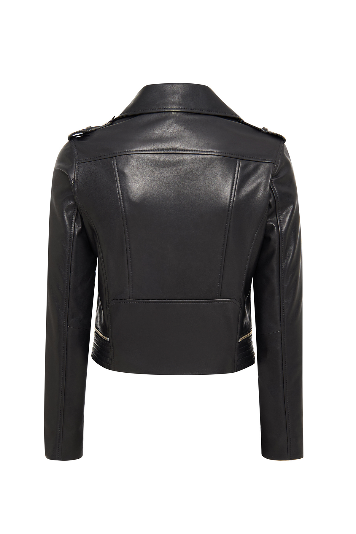 Derimod  Eliza Kadın Siyah Biker Kısa Deri Ceket 25SGD5299VE - Görsel 2