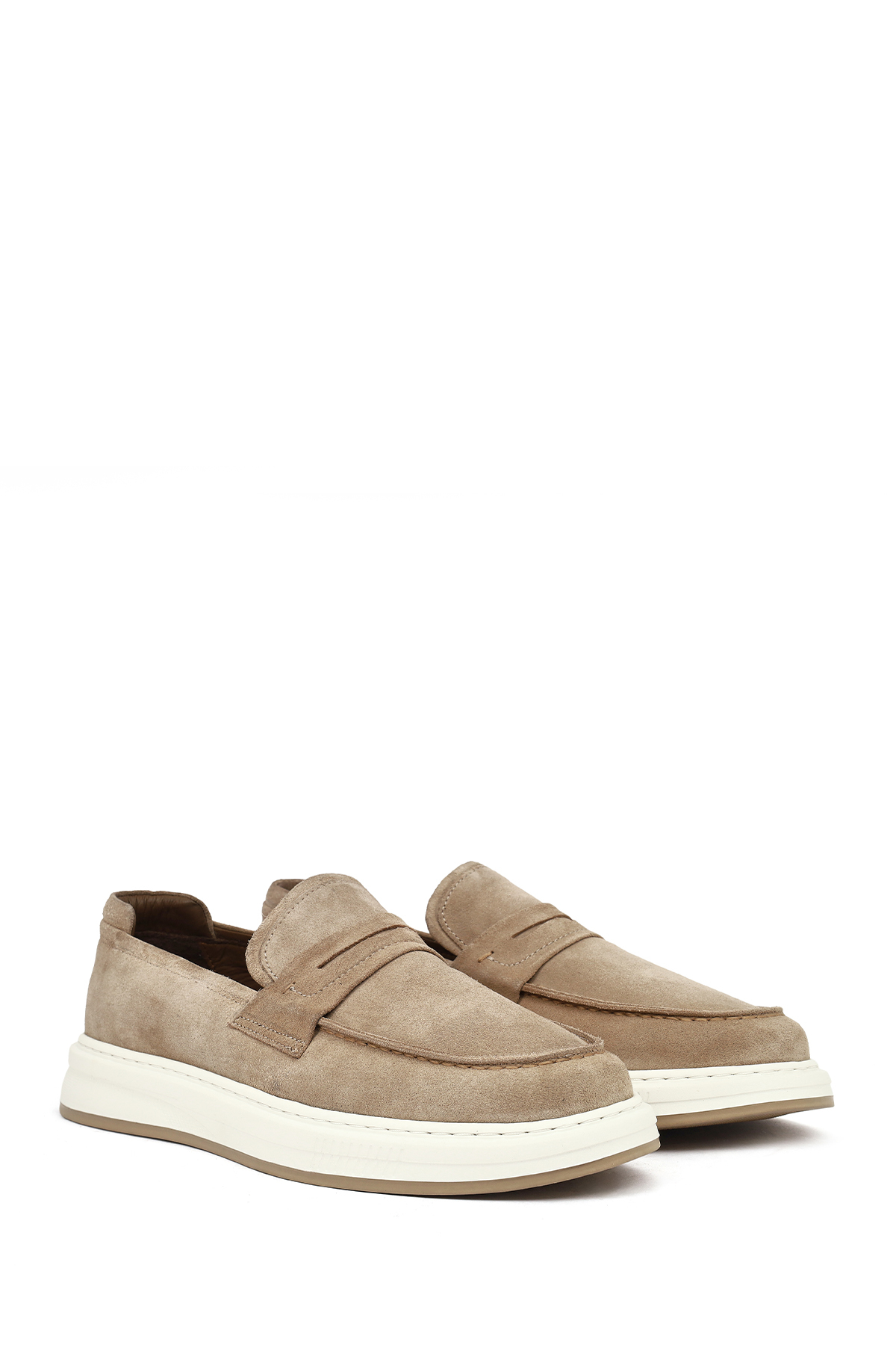 Derimod Erkek Bej Süet Deri Casual Loafer 26SFD602910 görsel 2
