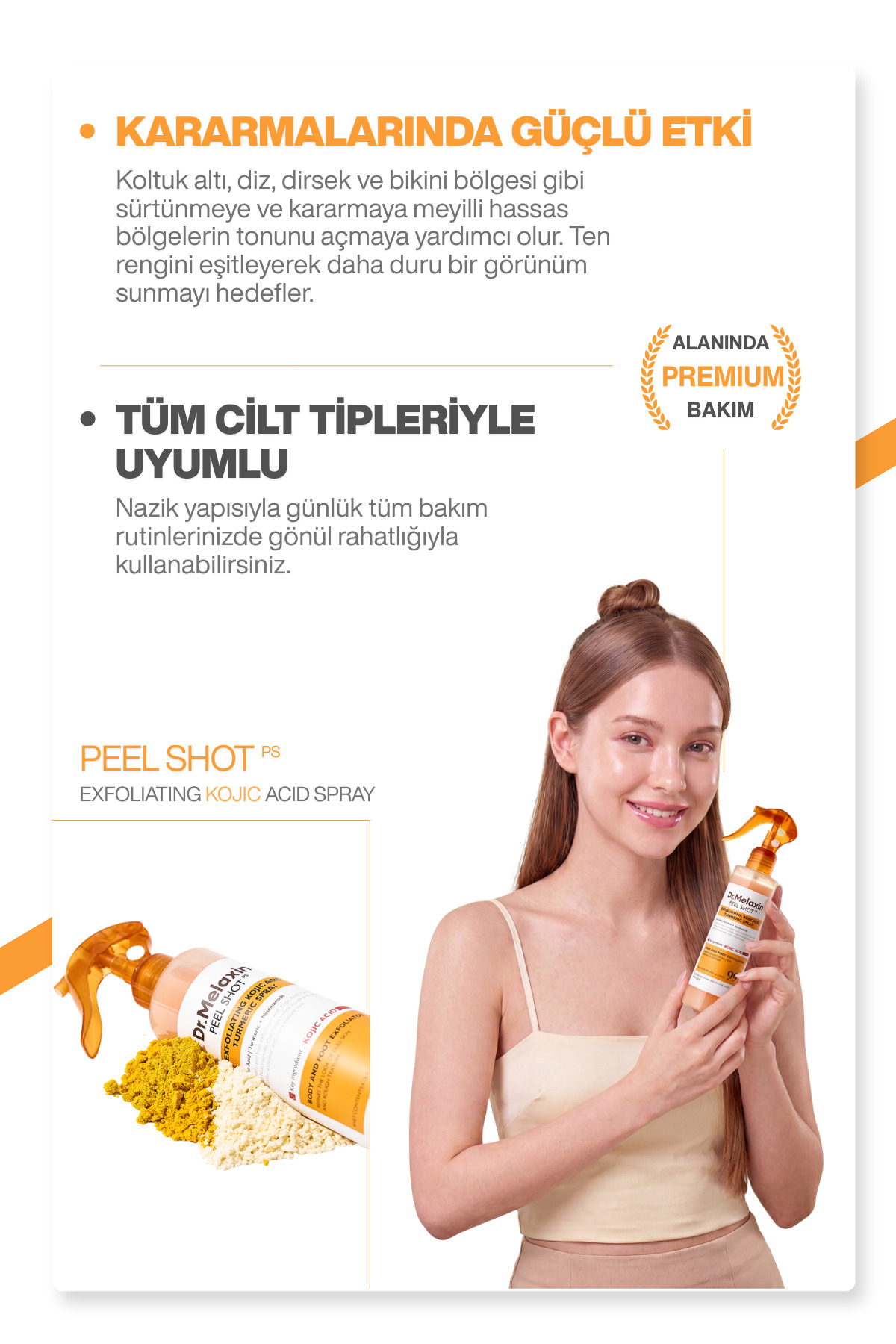Kojik Asit İçerikli Vücut Peeling Spreyi – Batık ve Kararma Karşıtı Bakım 200ml — TYC5E822AC6DBF2F5F3D1BE00 — تصویر 3 از 7