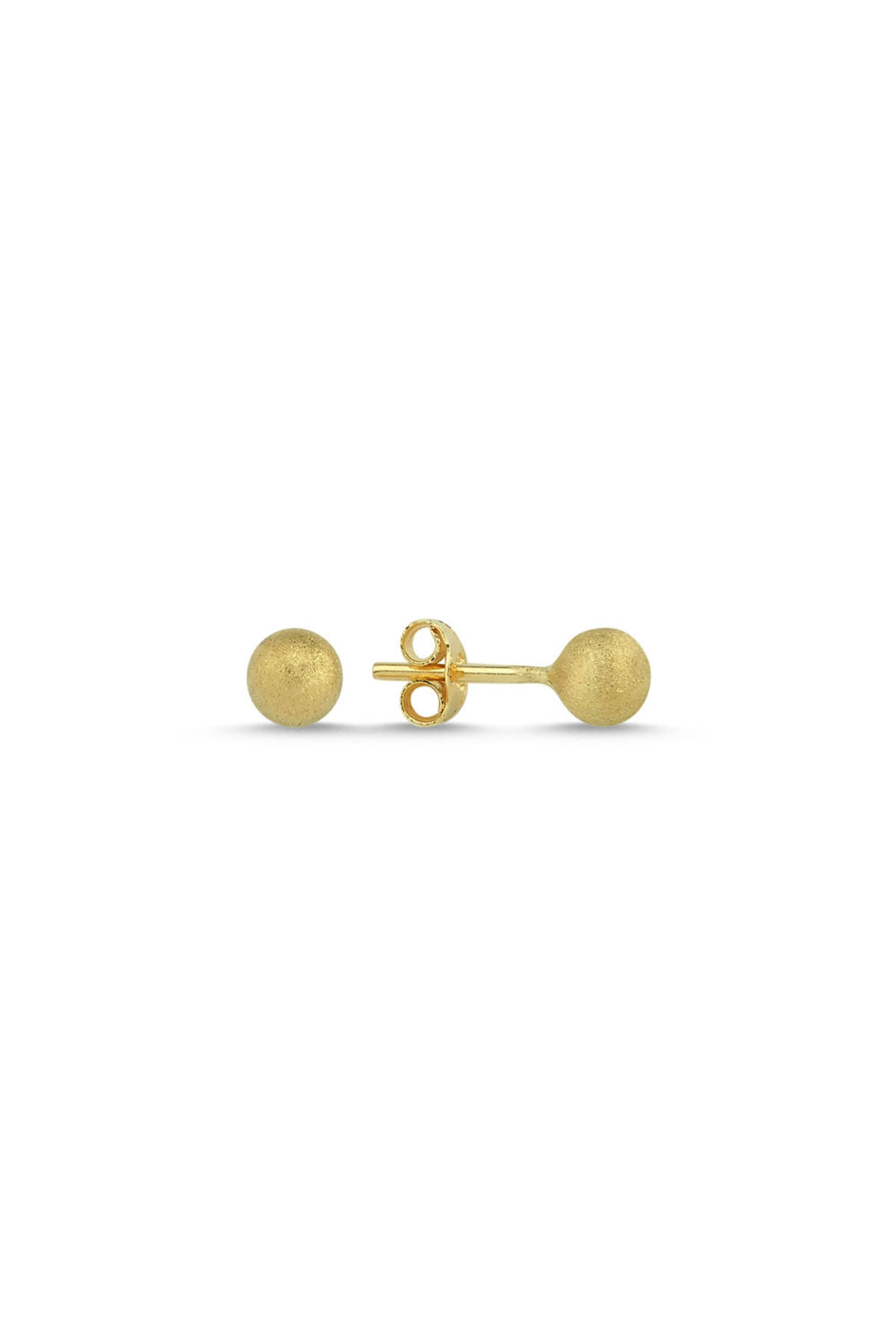 Sembol Gold Altın Top Küpe Simli 14K Gold 5,0 mm