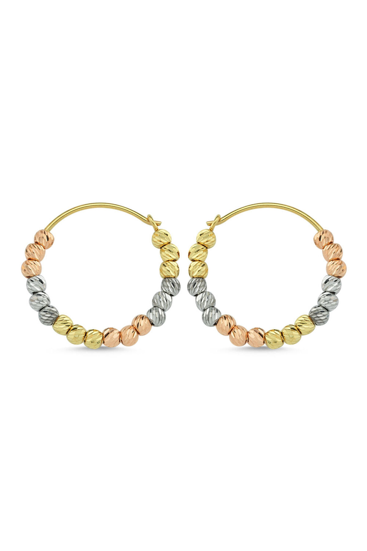 Sembol Gold Dorikalı Altın Küpe TriaColor 14K Gold