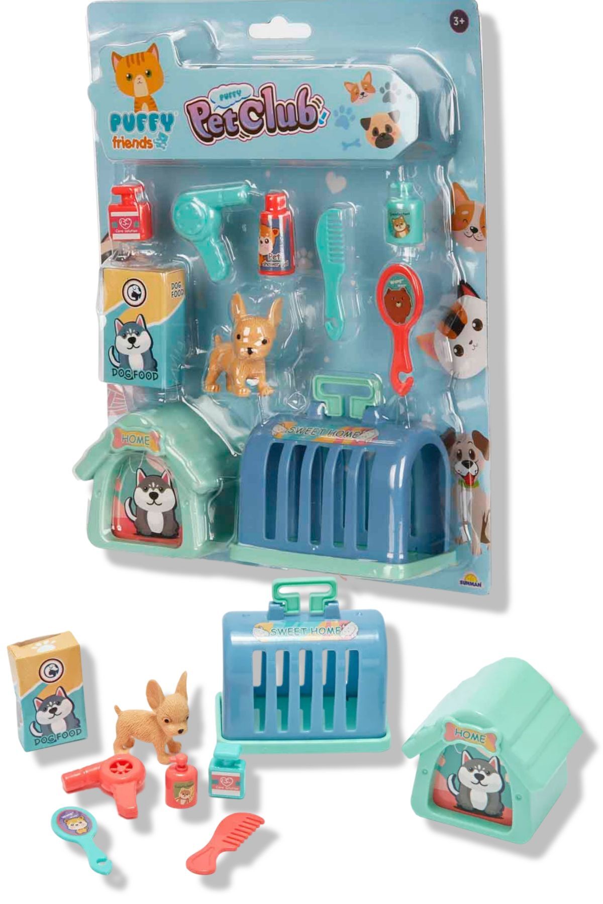 TOYFEST Mini Köpek Bakımı Seti Aksesuarlı 10 Parçalı - Kahverengi