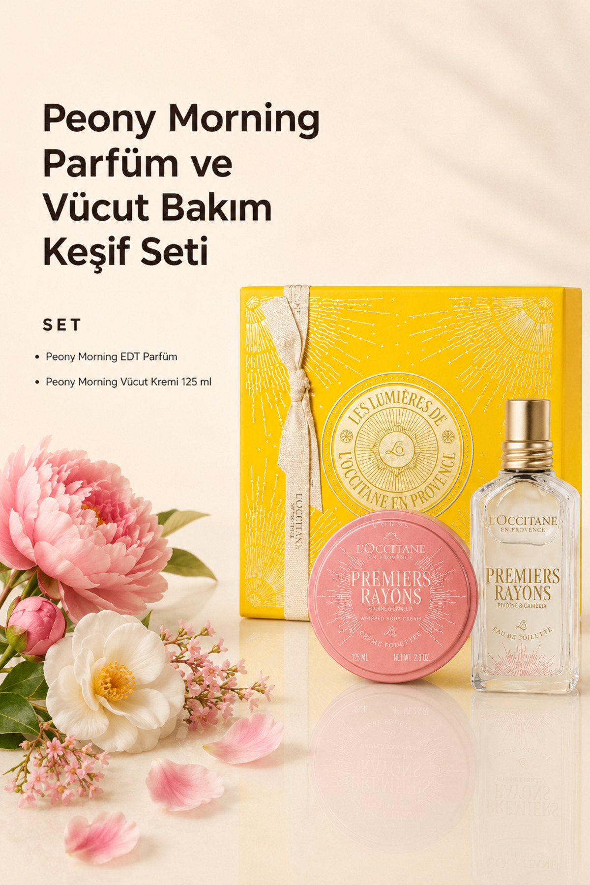 L'Occitane Peony Morning Parfüm ve Vücut Bakım Seti, Özel Kutulu