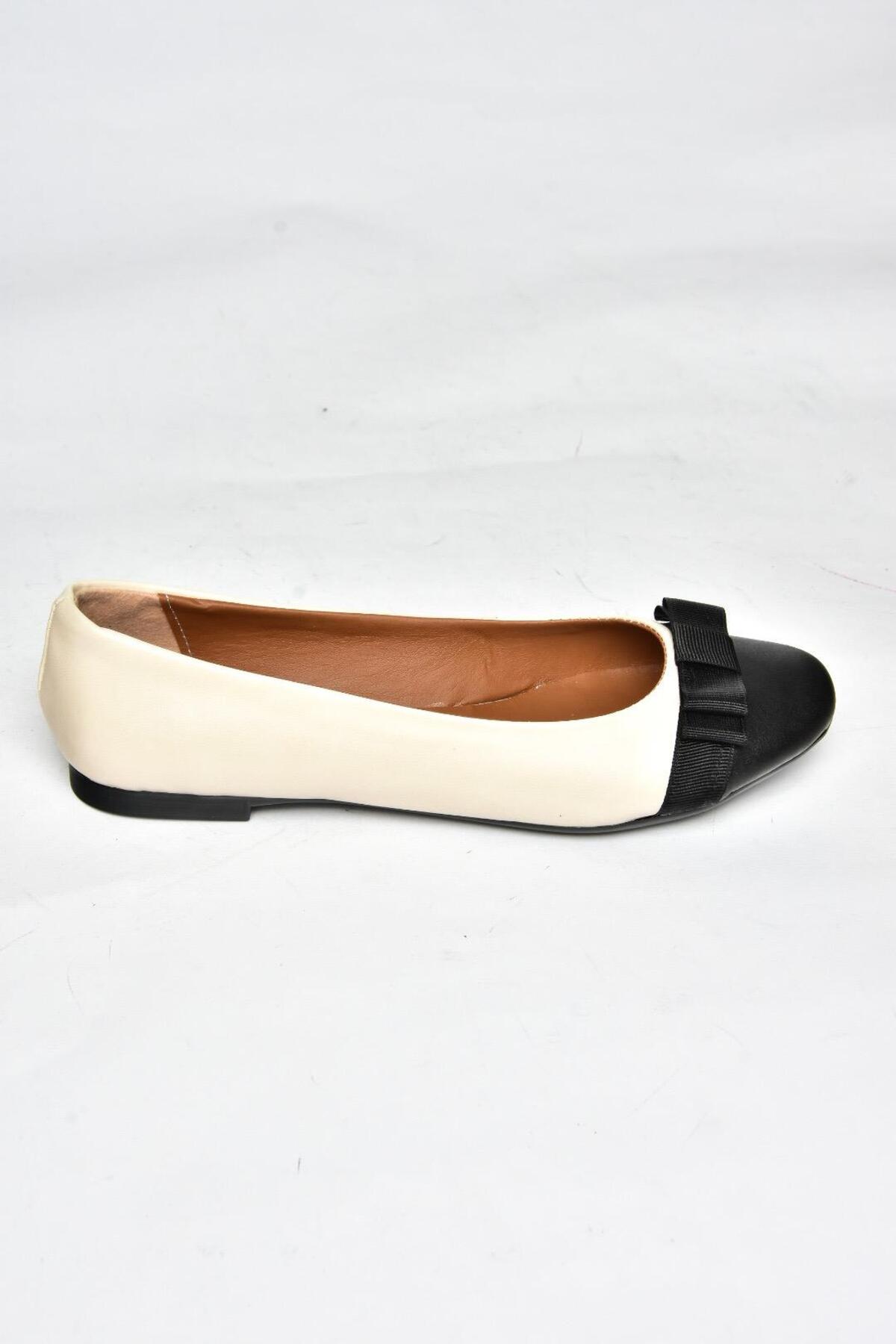 Fox Shoes Ten/Siyah Kadın Babet D726019509 görsel 3