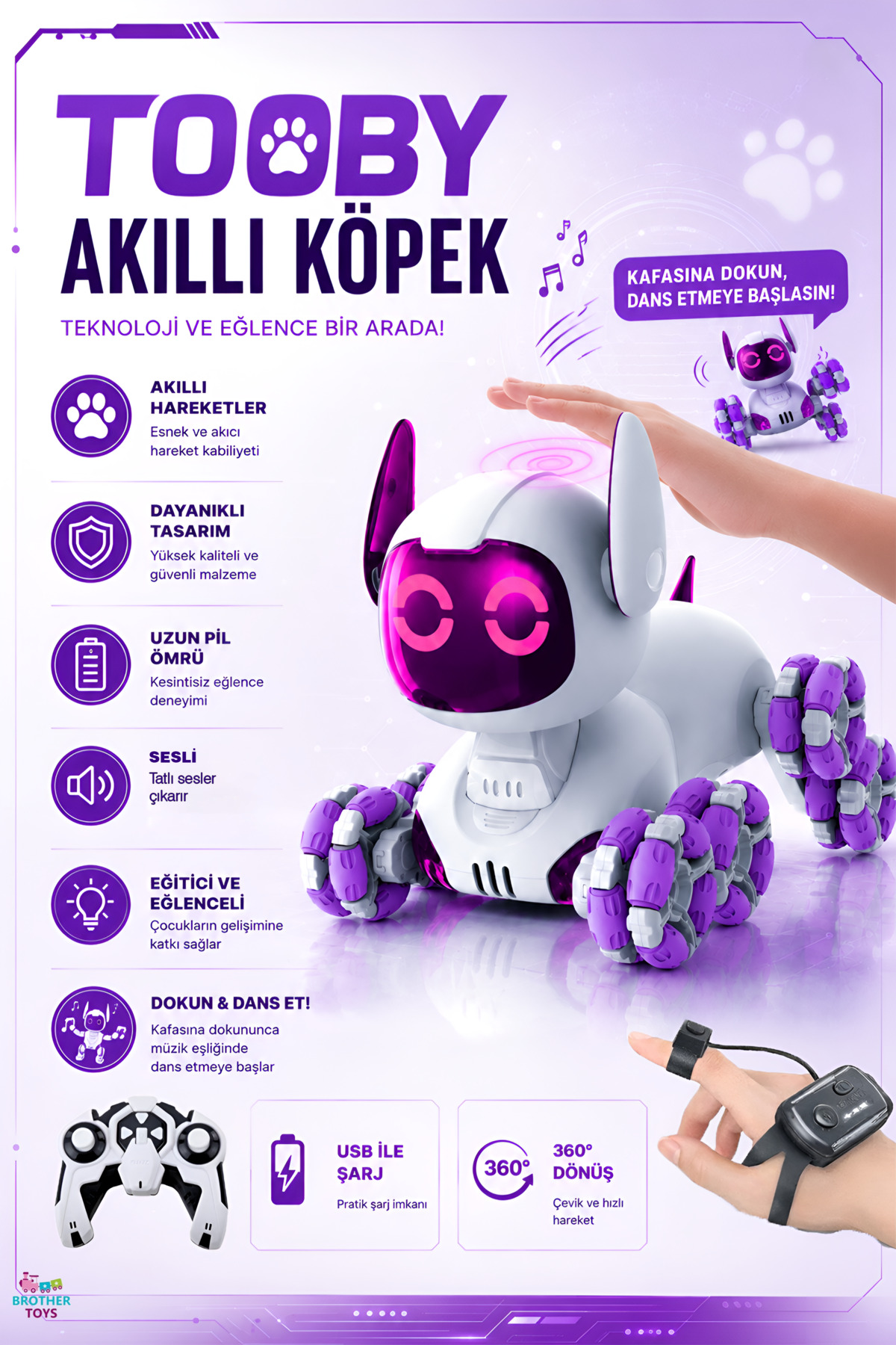 Brother Toys Uzaktan Kumandalı Bilek Kontrollü 8 Tekerli Akrobat
