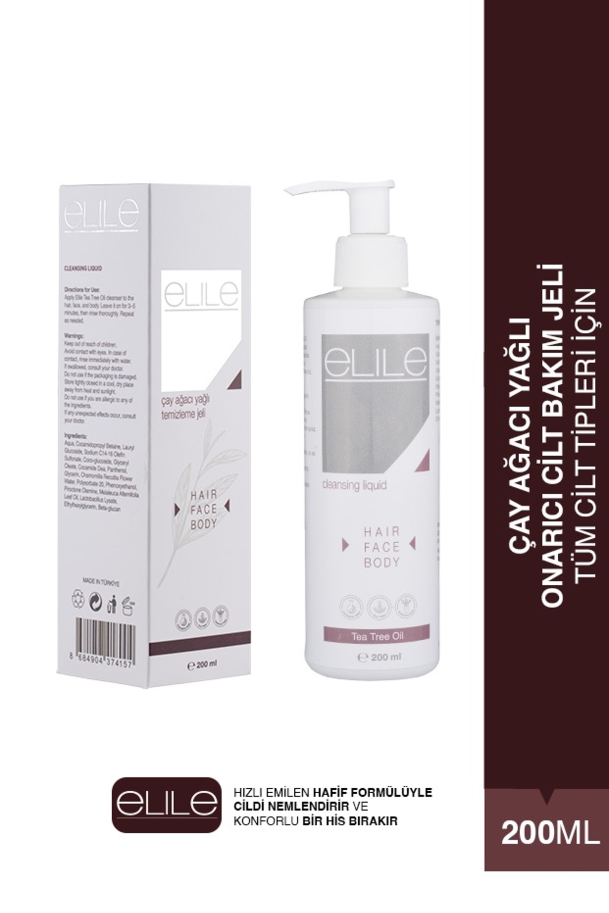 ELİLE İLAÇ Tea Tree Oil Yüz Yıkama jeli //çay ağacı yağı içeren yüz yıkama jeli — el 266