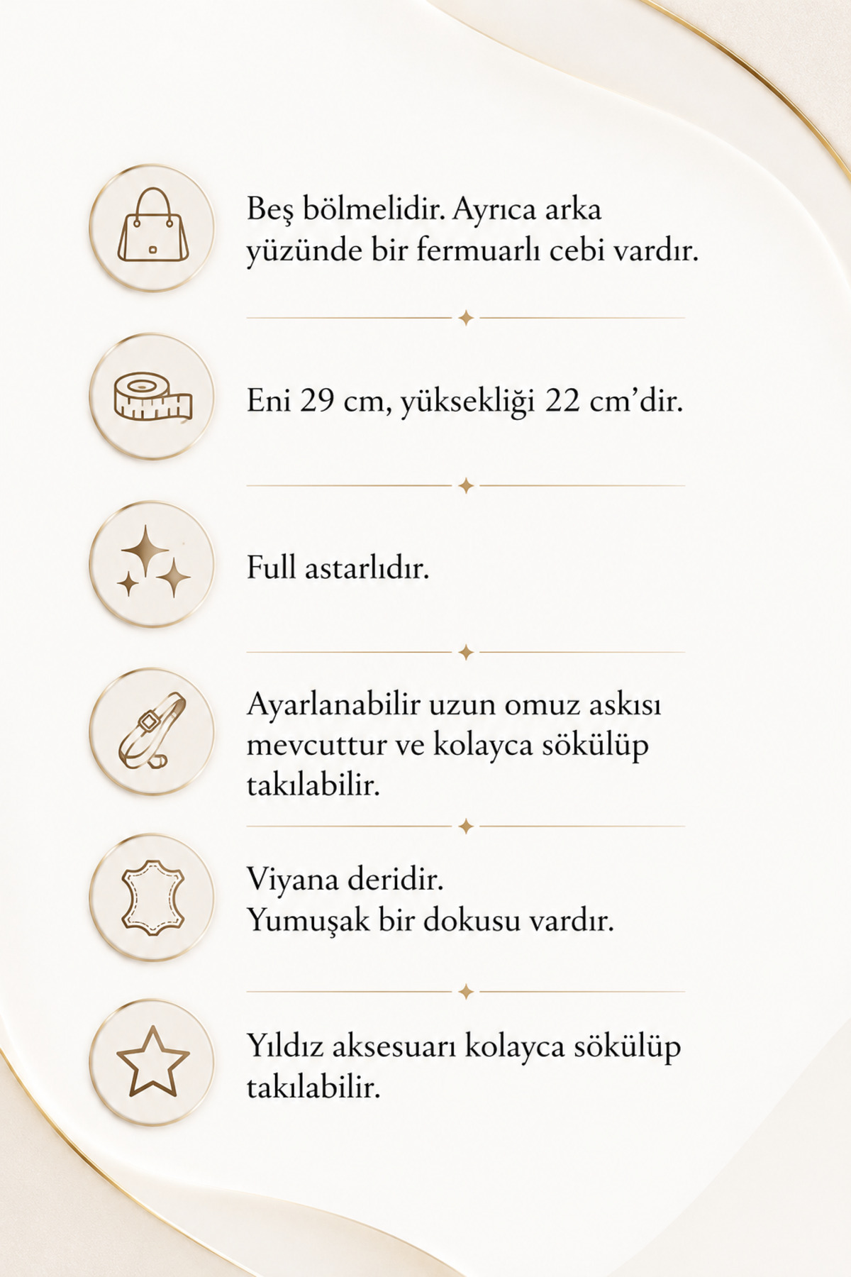 TAKYAKA BEŞ BÖLMELİ OMUZ VE KOL ÇANTASI AYARLANABİLİR UZUN ASKILI VİYANA DERİ ÇANTA görsel 5