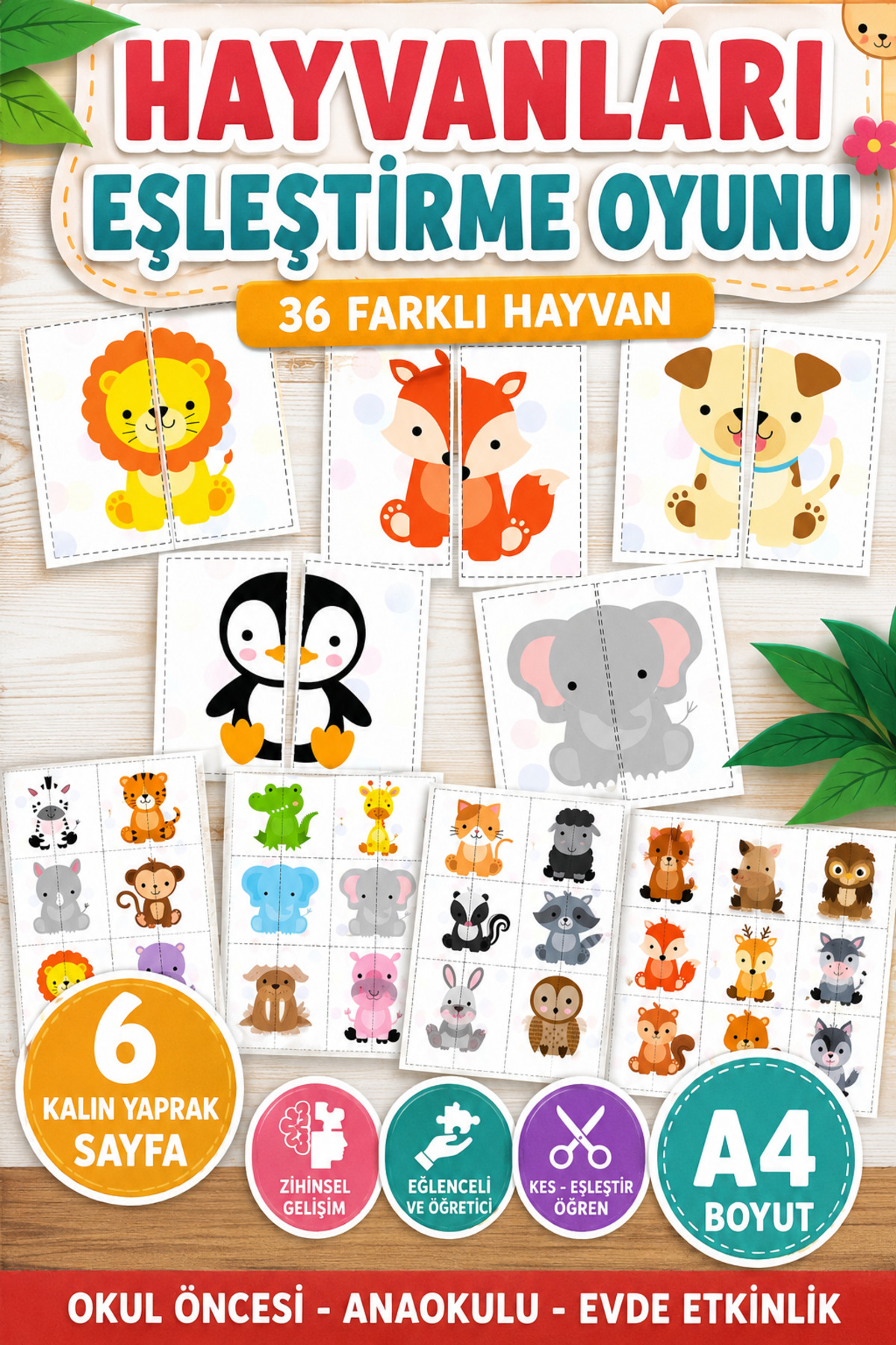Matching Animals Game (36 Different Animals)
